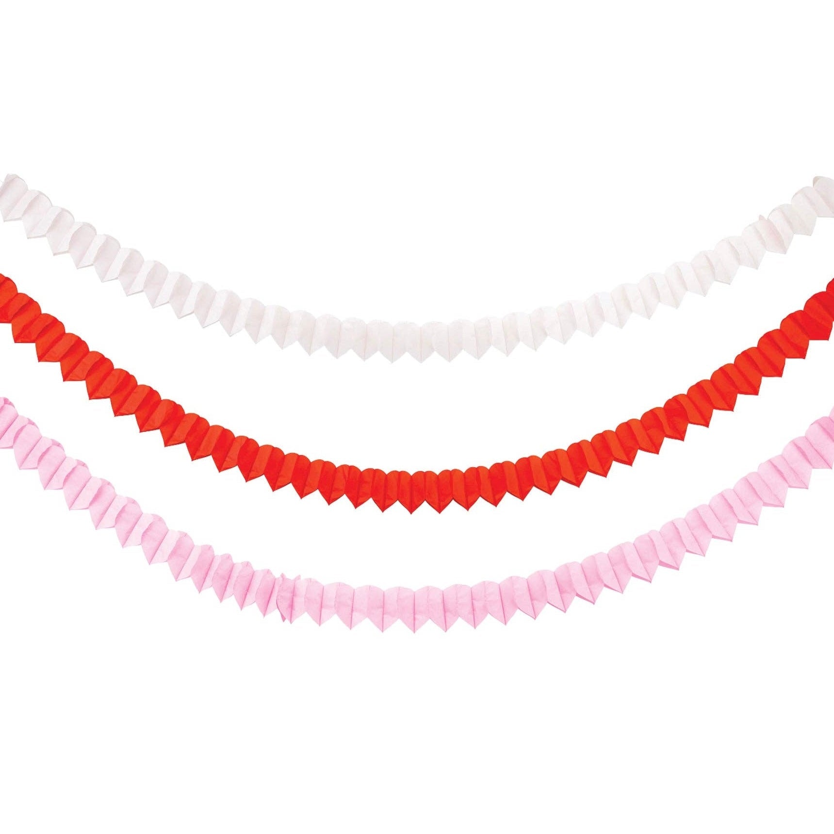 Crepe Paper Hearts Banner Set - bubblegum market
