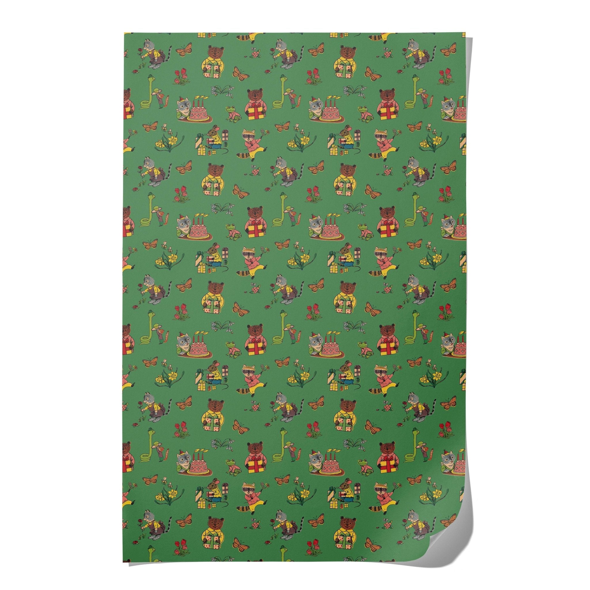 Critter Wishes Wrapping Paper Sheets (Roll of 3) - bubblegum market
