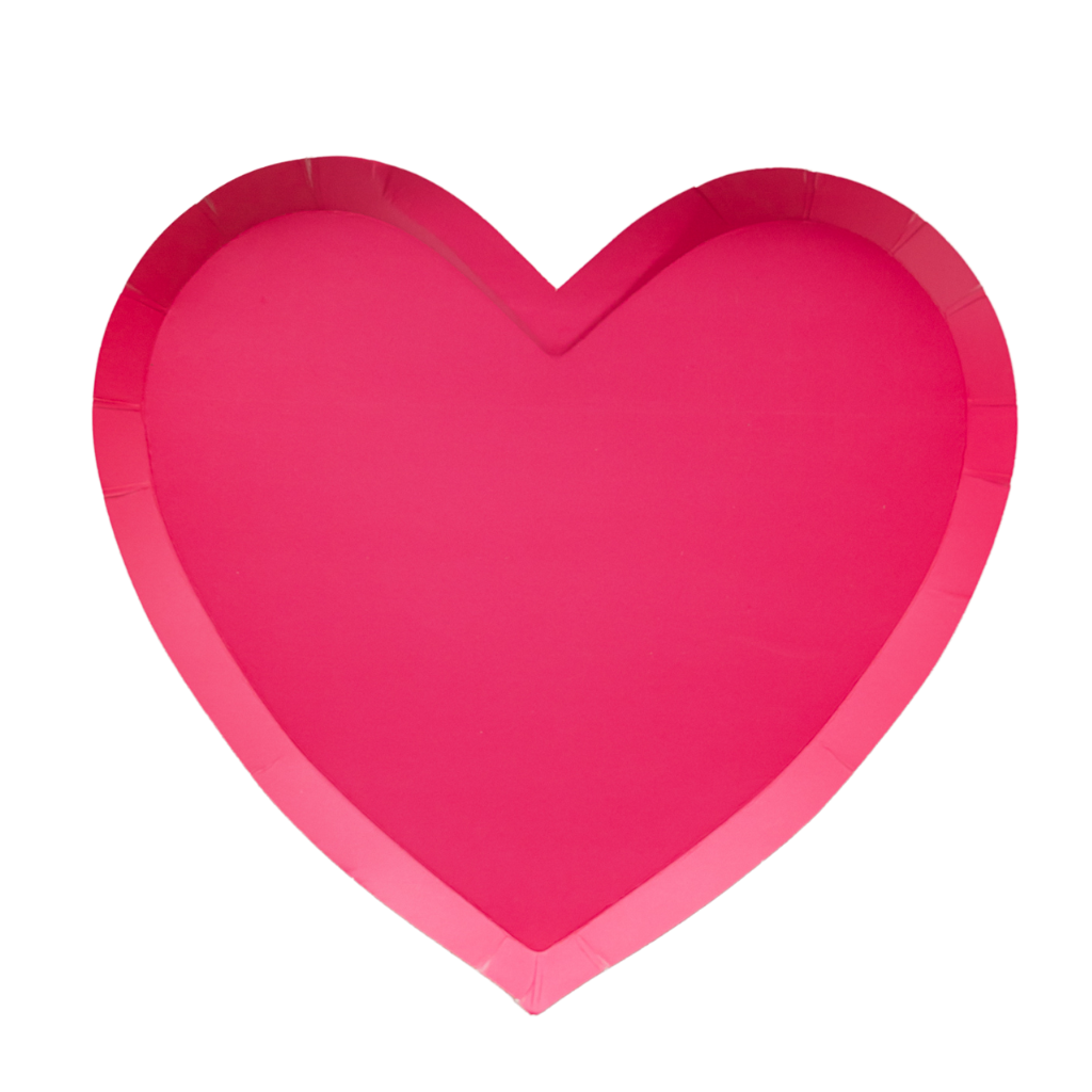 Haute Pink Heart Shaped Plates 8.25"