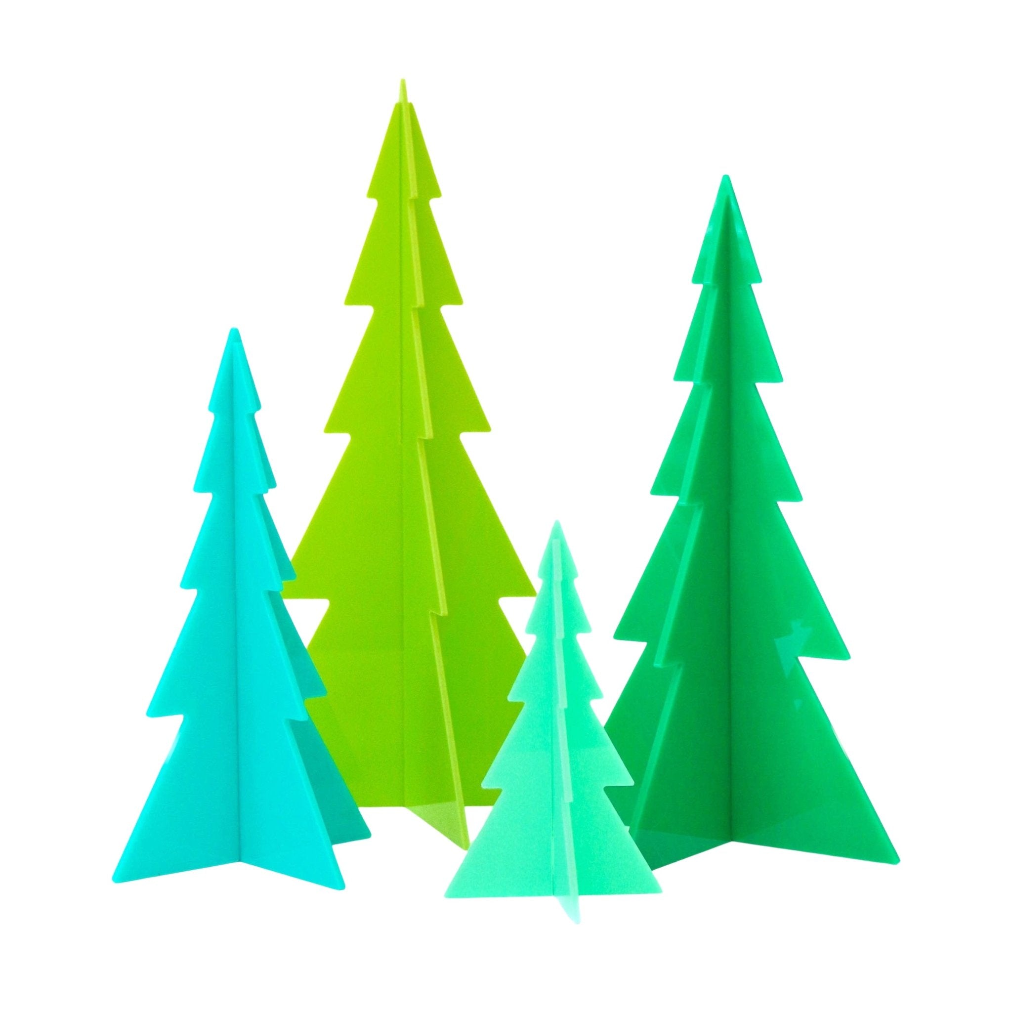 Deluxe Blue / Green Acrylic Christmas Tree Set - bubblegum market
