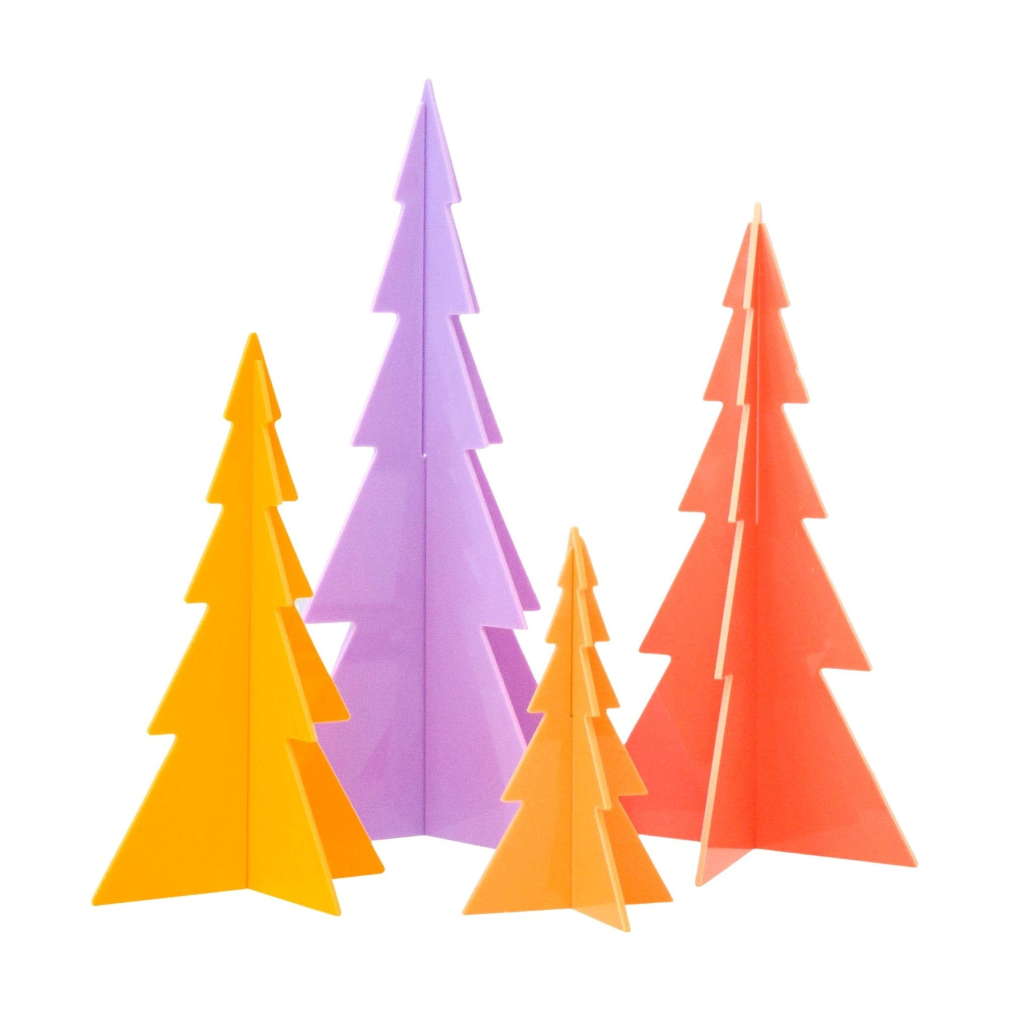 Deluxe Yellow / Coral / Lavender /Acrylic Christmas Tree Set - bubblegum market