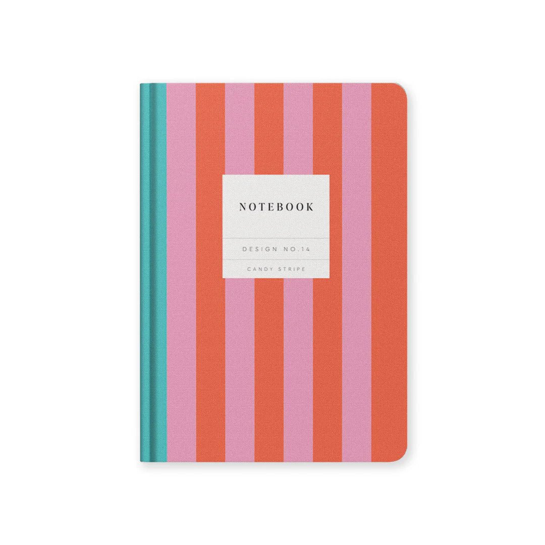 Design No. 14 Candy Stripe A5 Hardback Notebook - bubblegum market