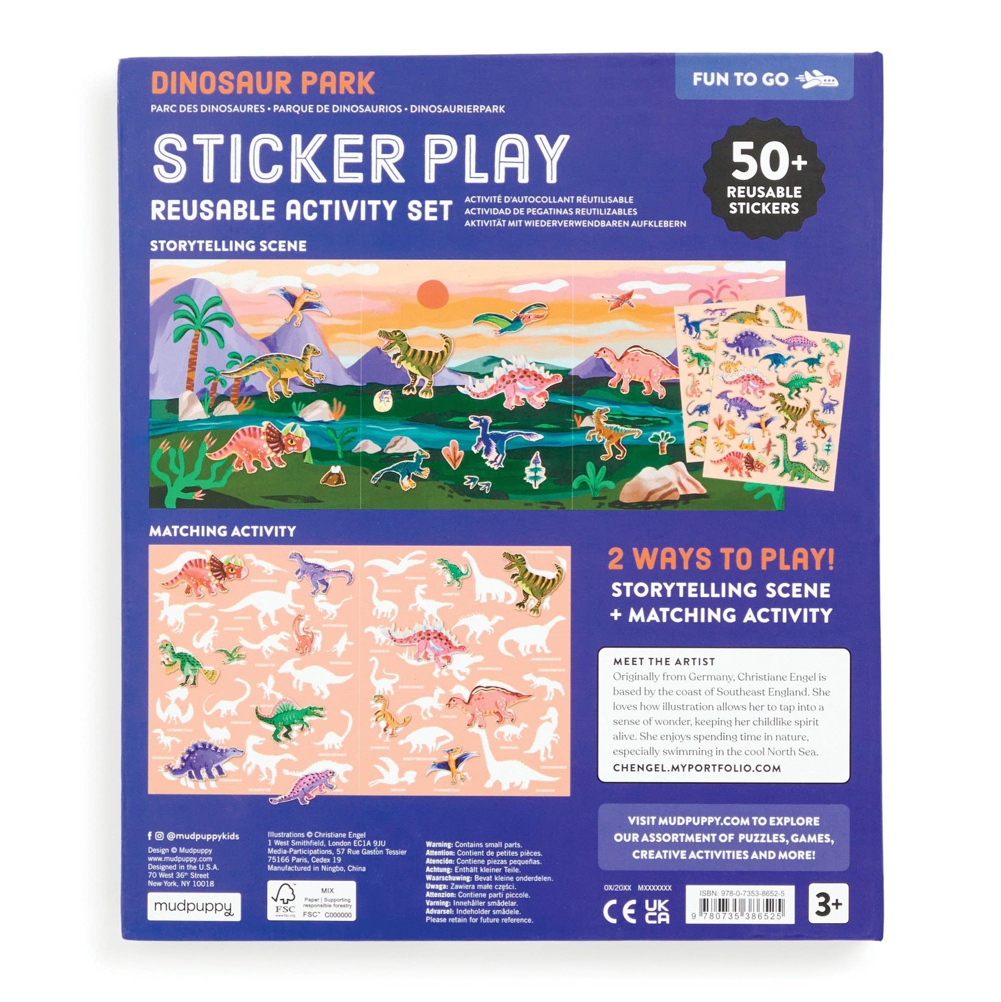 Dinosaur Park Sticker Play Reusable Activity Set - bubblegum market