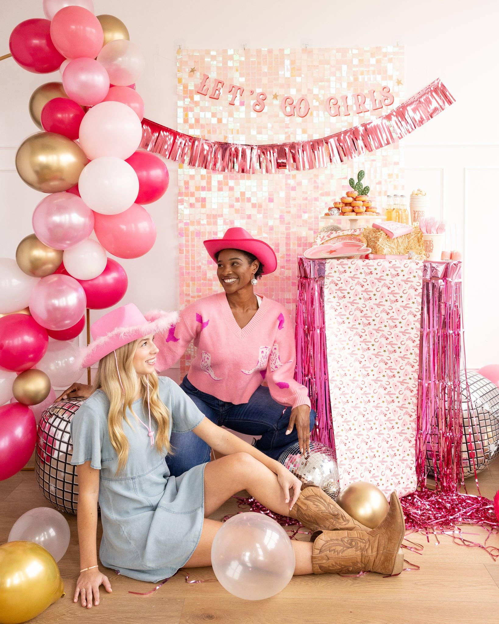 Disco Cowgirl Pattern Paper Table Runner - bubblegum market