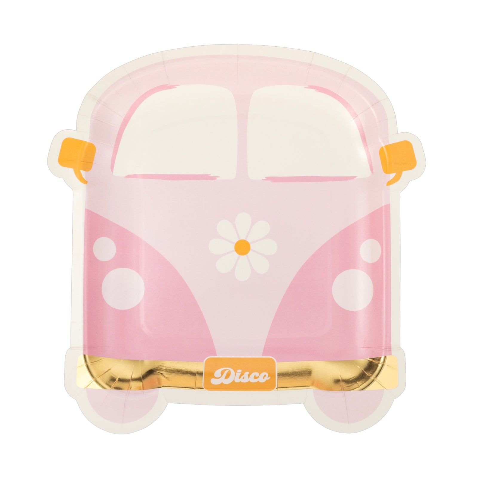 Disco Daisy Van Shaped Paper Plates 9" - bubblegum market