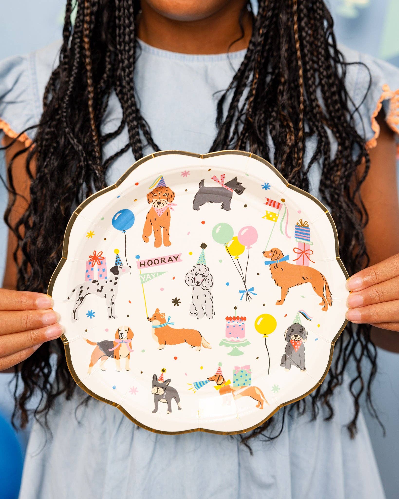 Dog Party Paper Plates 9" - bubblegum market
