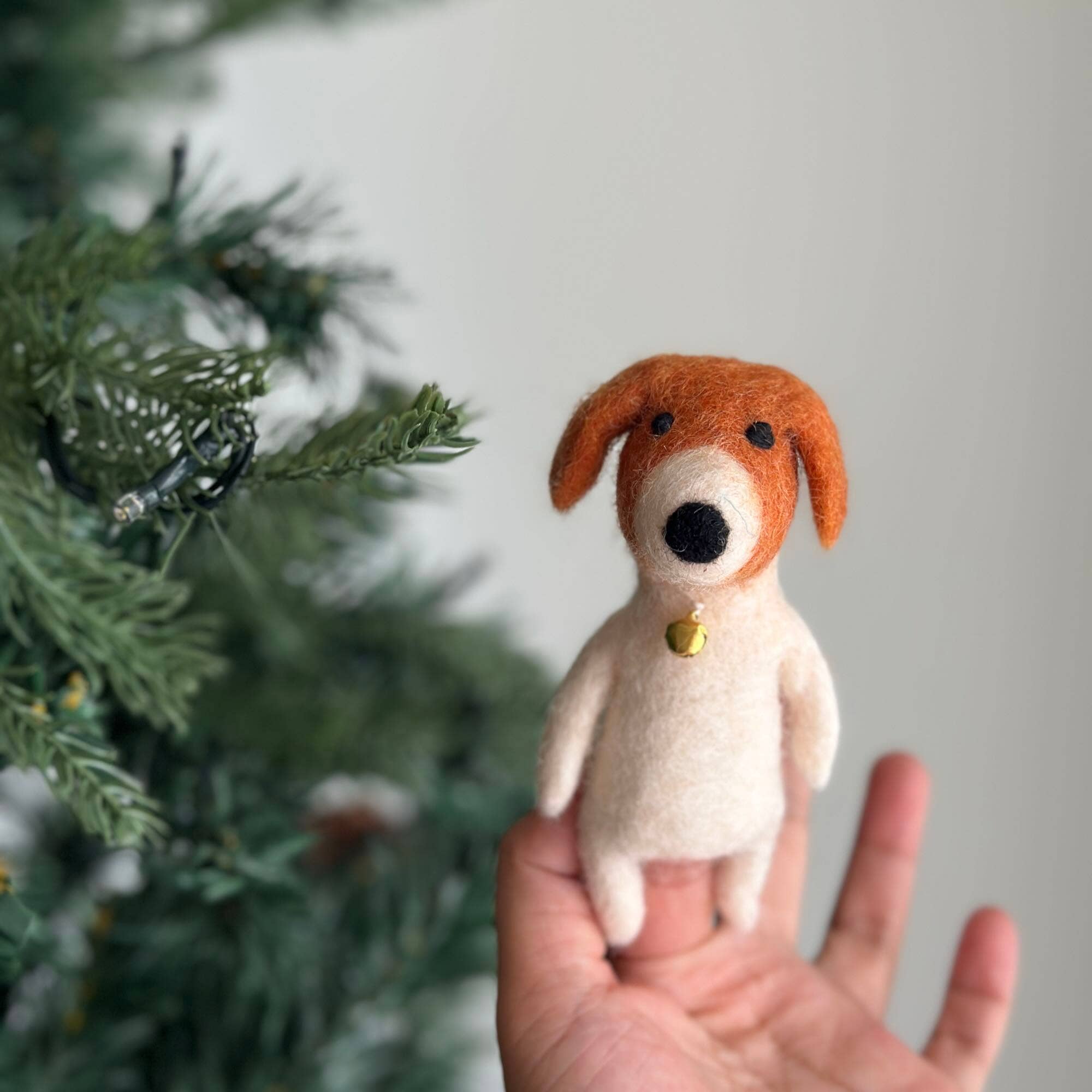 Dog with Bell Collar Finger Puppet - bubblegum market