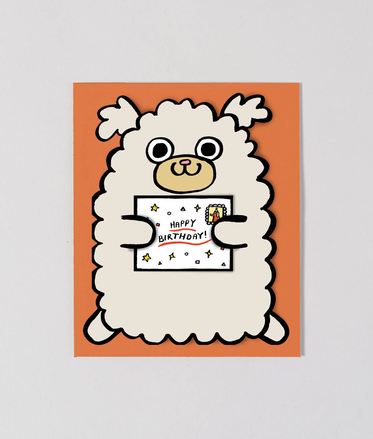 Dog with Mini Envelope Kid's Birthday Card - bubblegum market