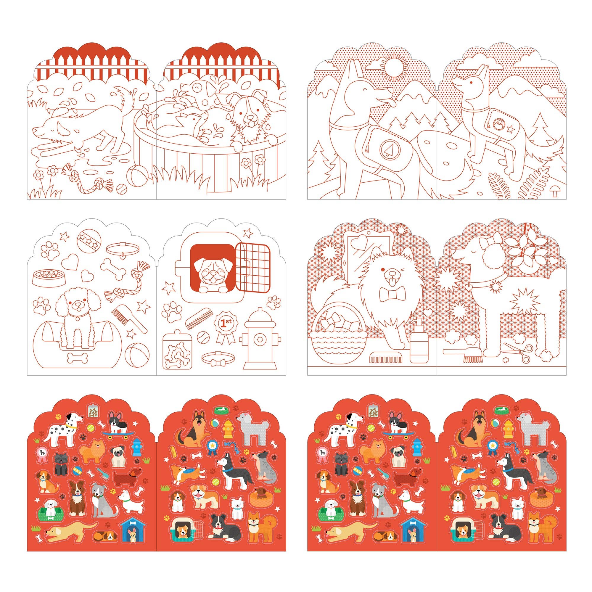 Dogs Coloring Book + Stickers - bubblegum market