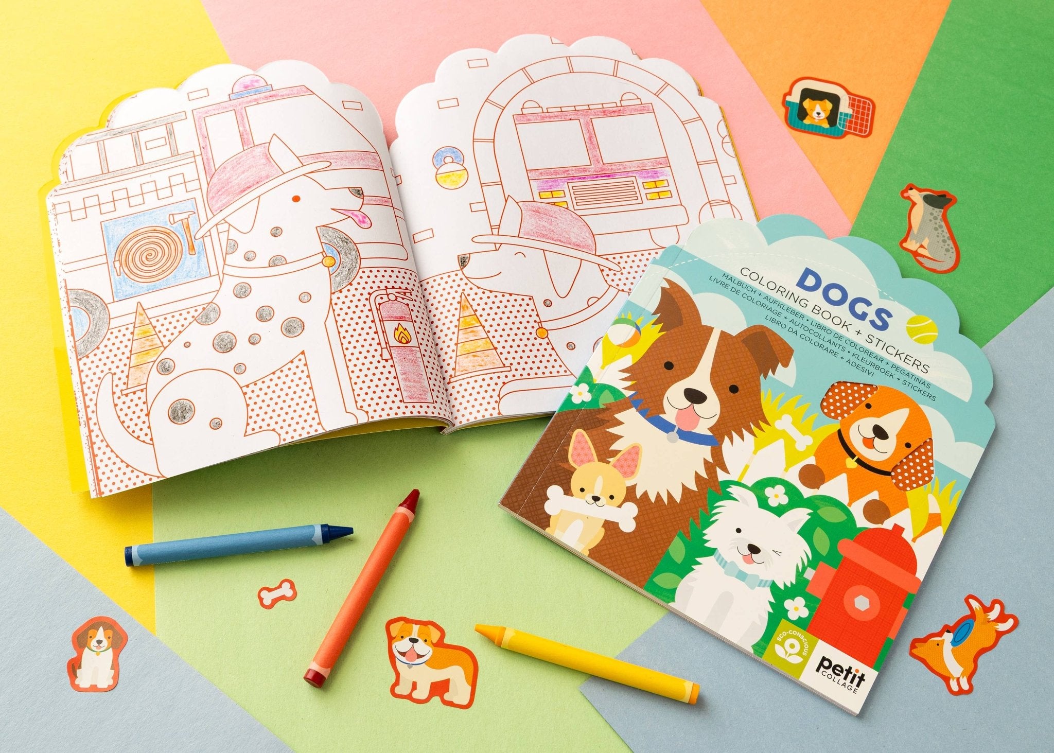 Dogs Coloring Book + Stickers - bubblegum market