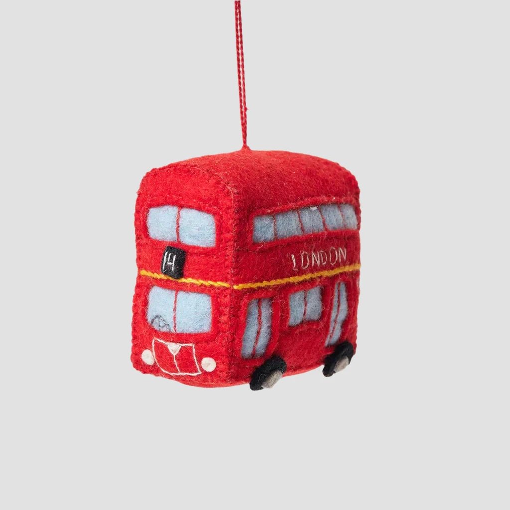 Double Decker London Bus Felt Ornament 3.75" - bubblegum market