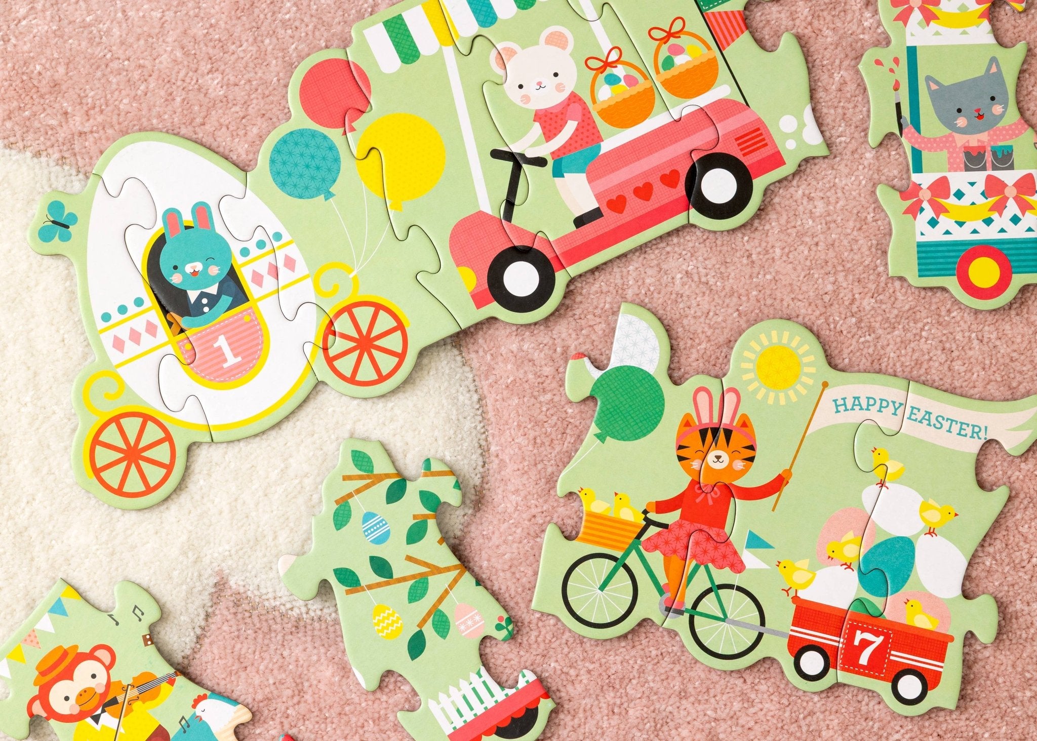Easter Parade Shaped Floor Puzzle - bubblegum market