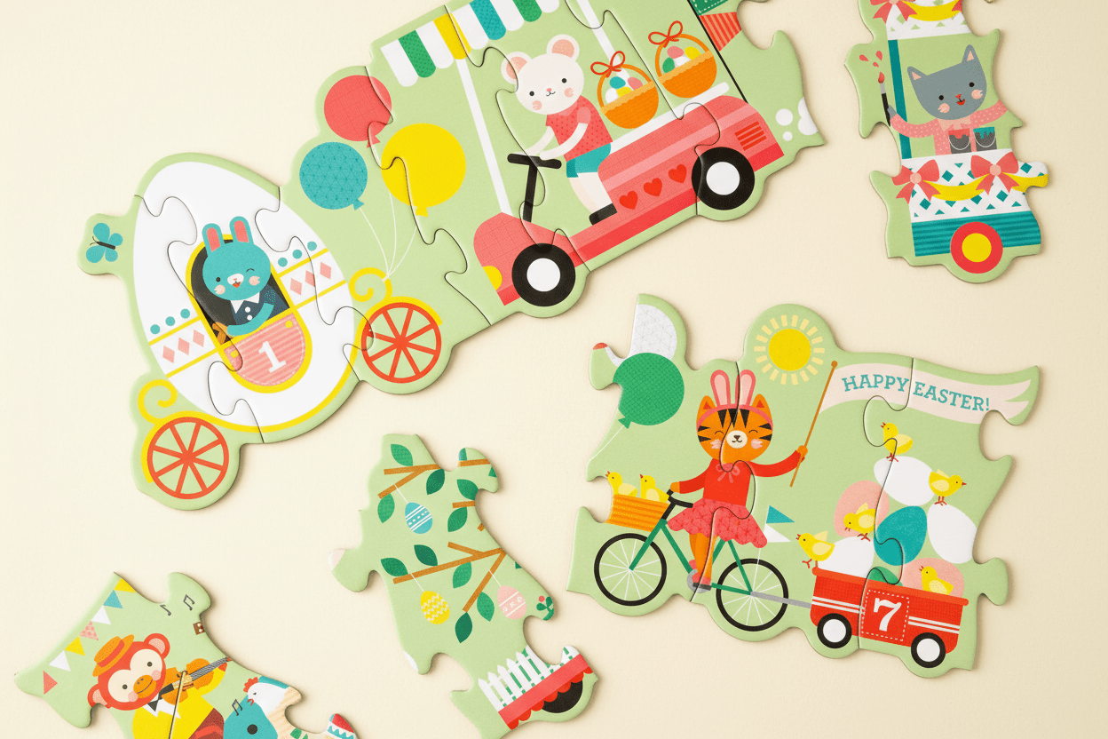 Easter Parade Shaped Floor Puzzle - bubblegum market