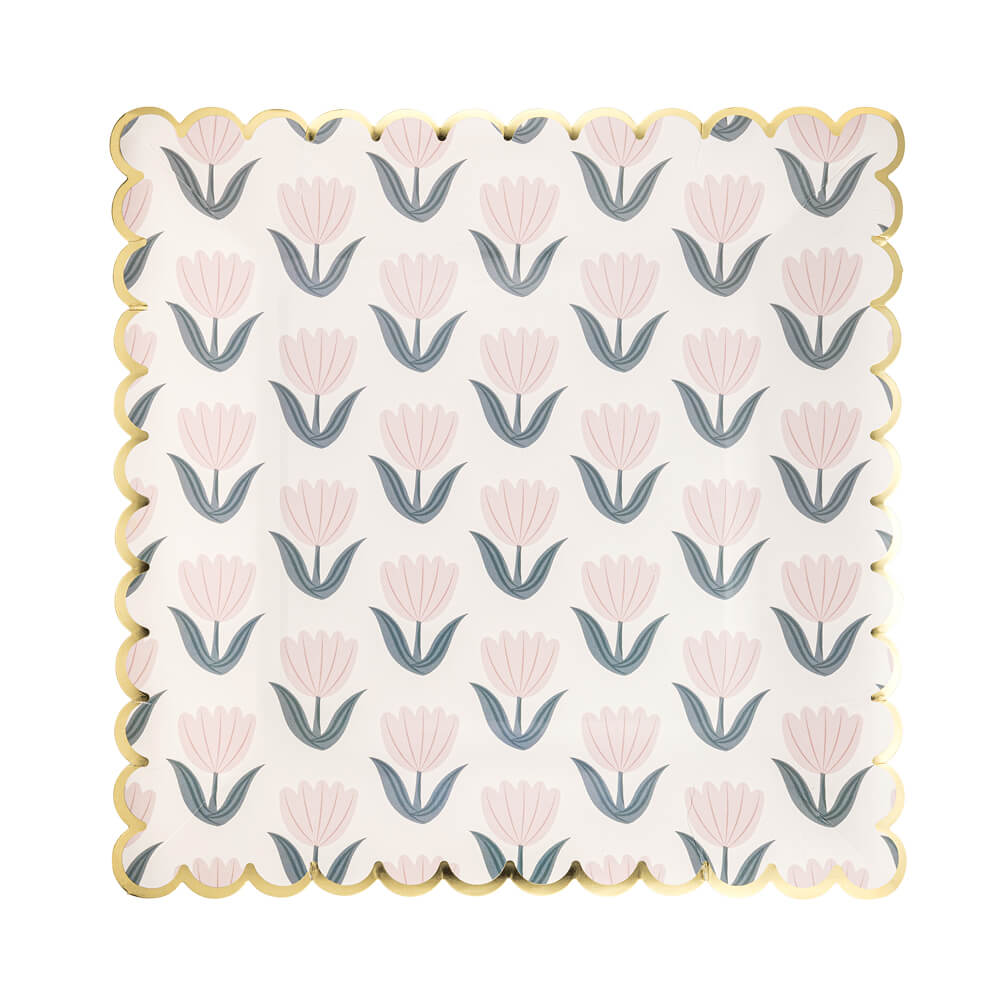 easter-pink-tulips-paper-plates-spring-floral-pattern