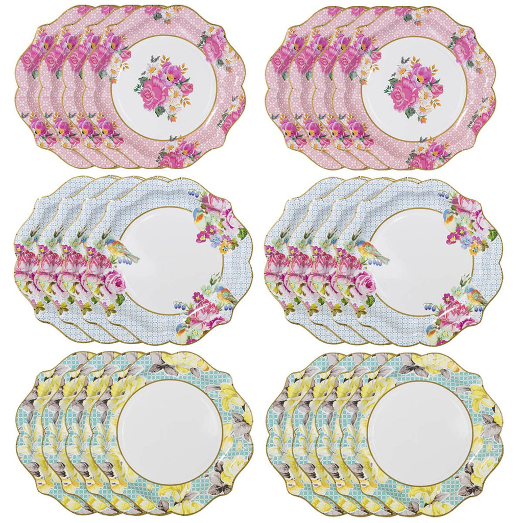 Truly Scrumptious Floral Paper Plates (24 Pack) 9"