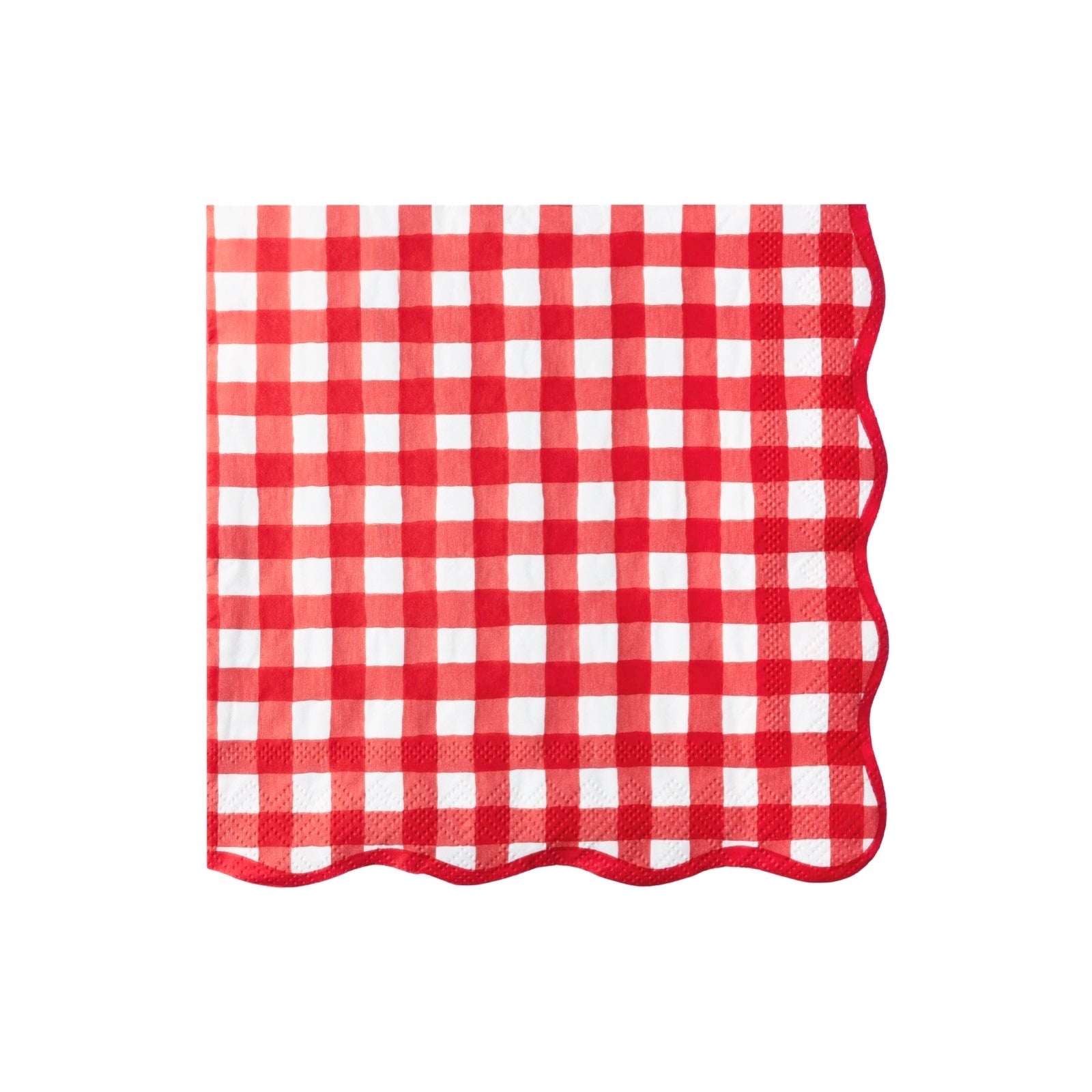 Elegant Cherry Red Gingham Dinner Napkins - bubblegum market
