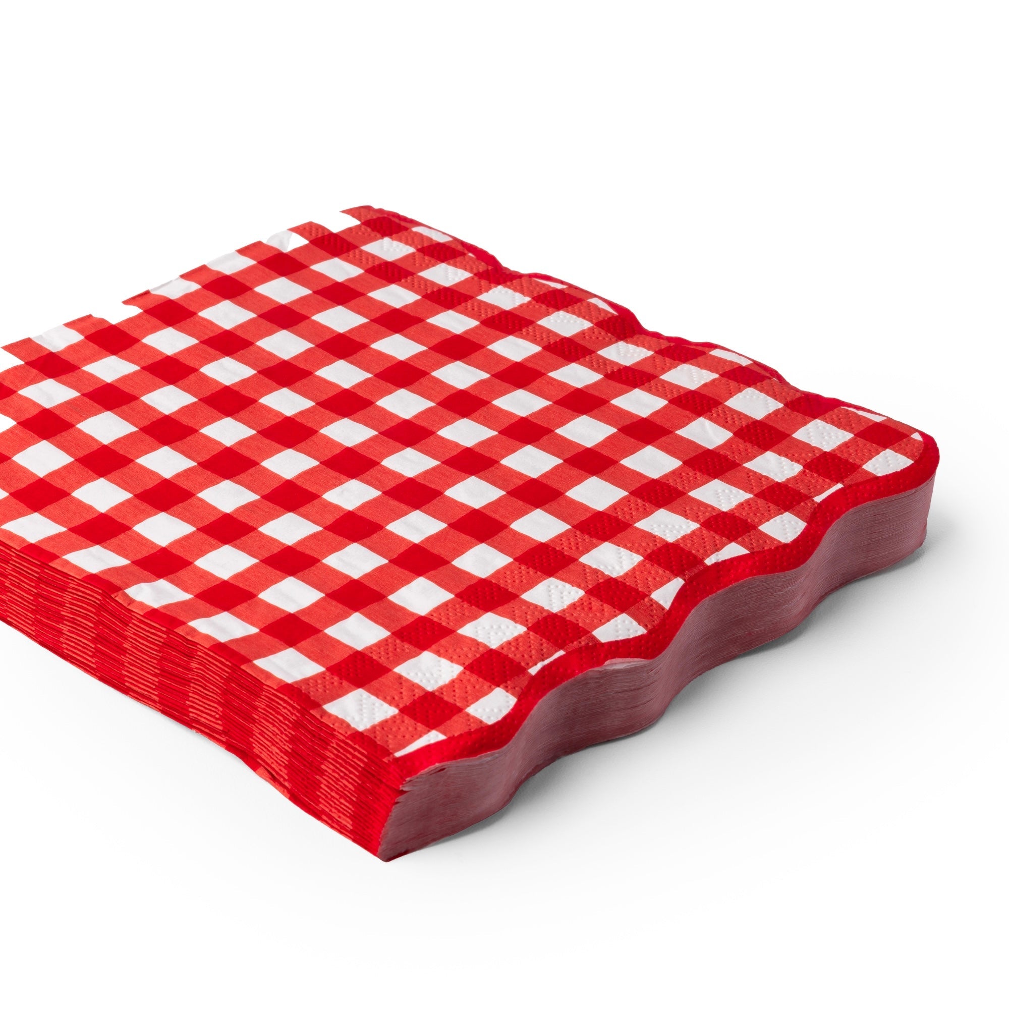 Elegant Cherry Red Gingham Dinner Napkins - bubblegum market