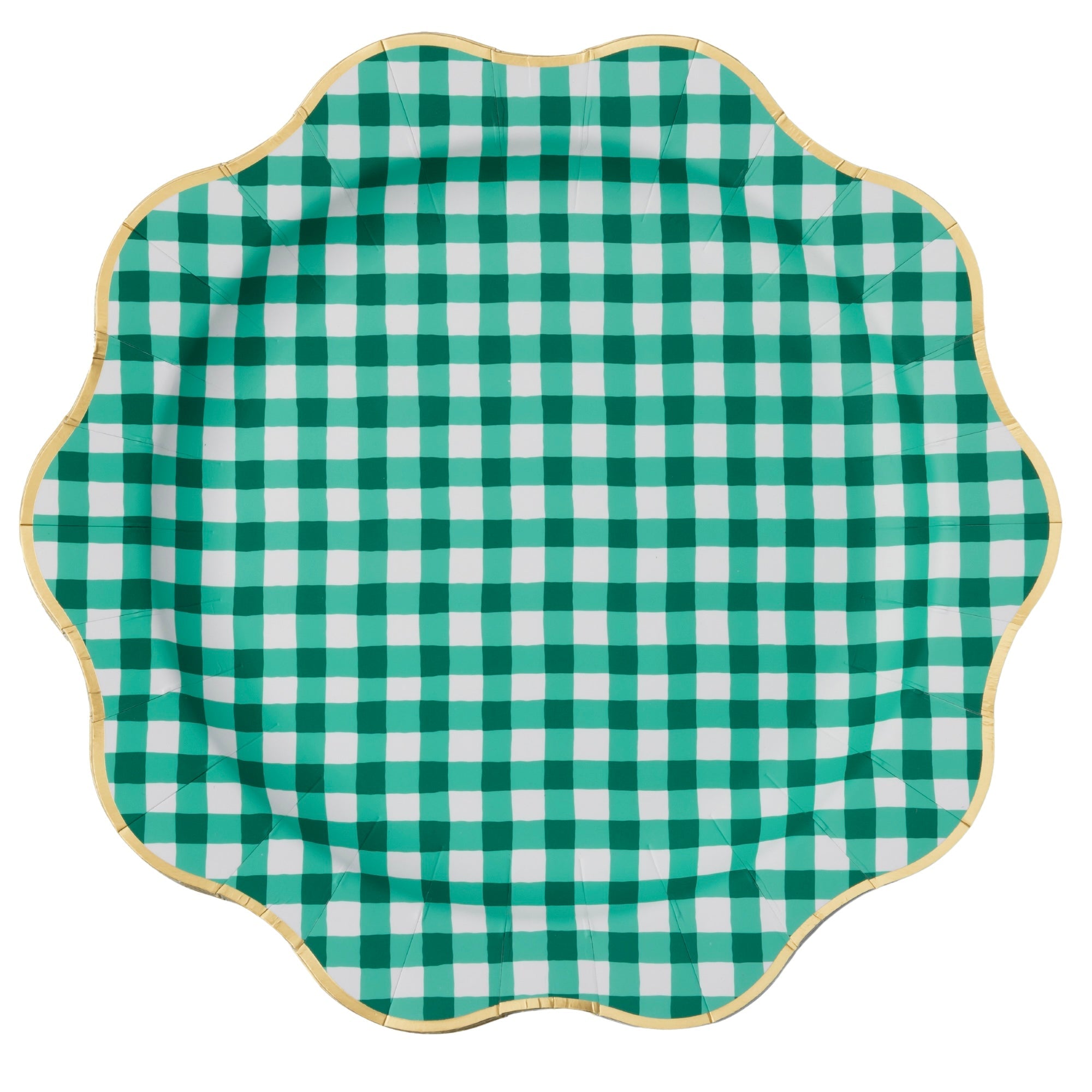 Elegant Emerald Green Gingham Dinner Plates 10.75" - bubblegum market