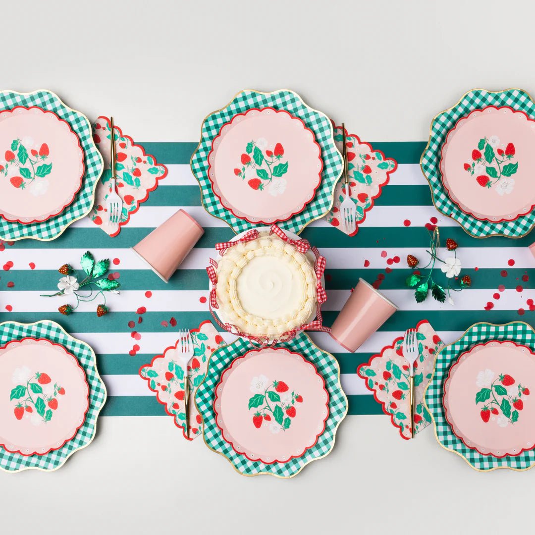 Elegant Emerald Green Gingham Dinner Plates 10.75" - bubblegum market