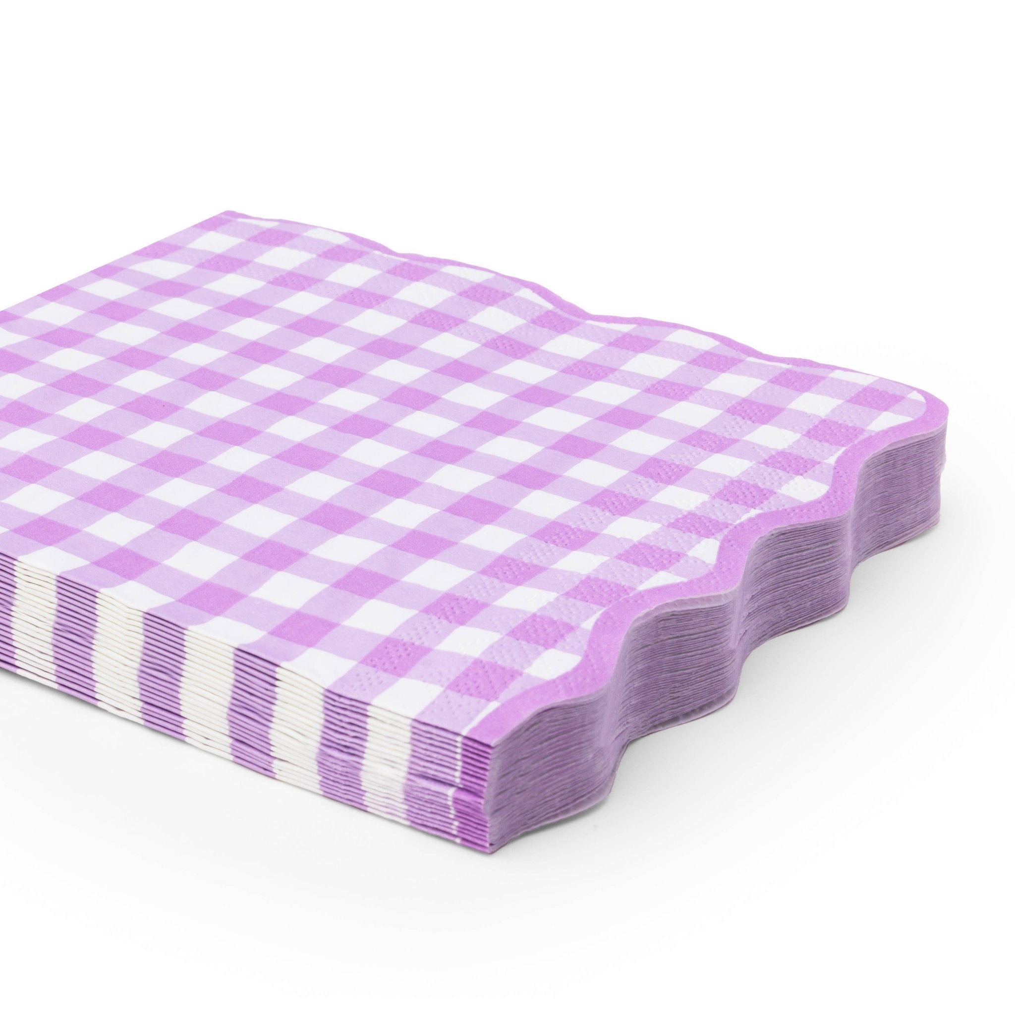 Elegant Le Lilac Gingham Dinner Napkins - bubblegum market
