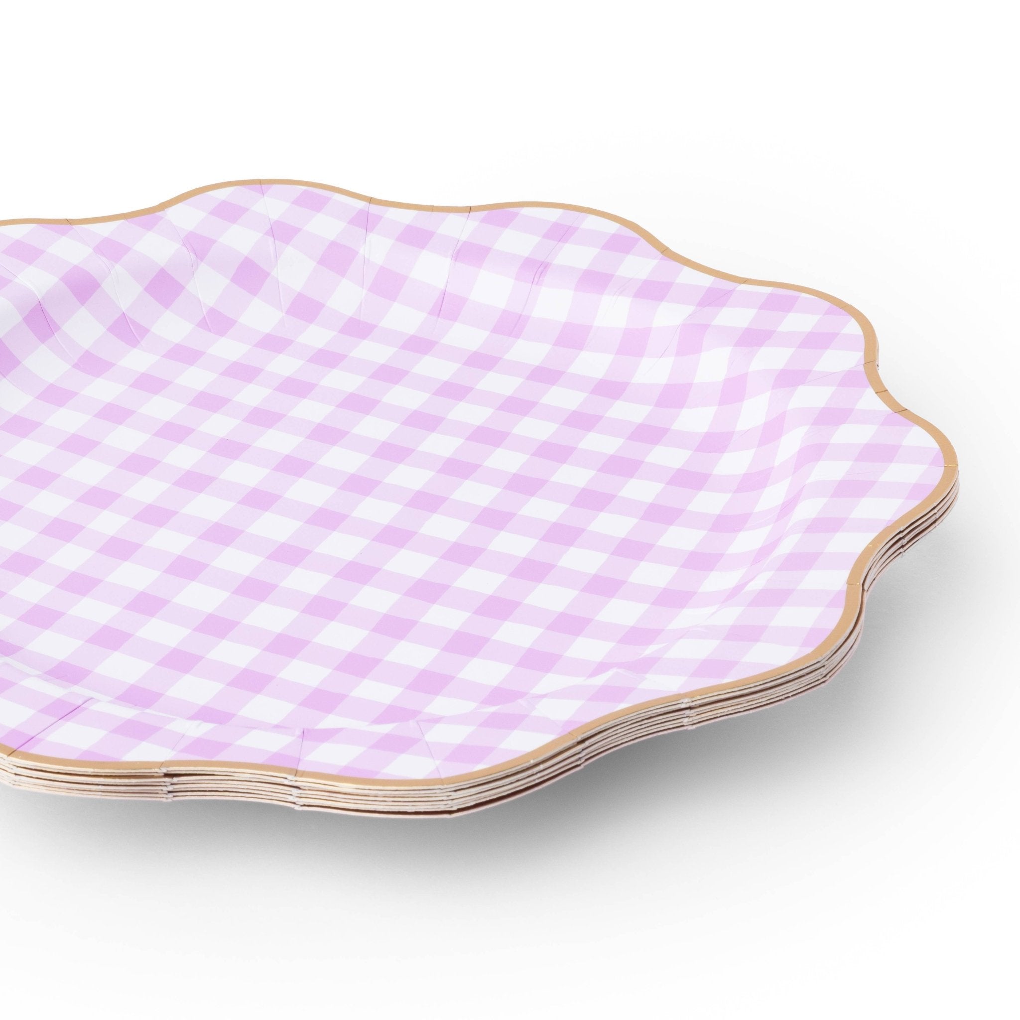 Elegant Le Lilac Gingham Dinner Plates 10.75" - bubblegum market