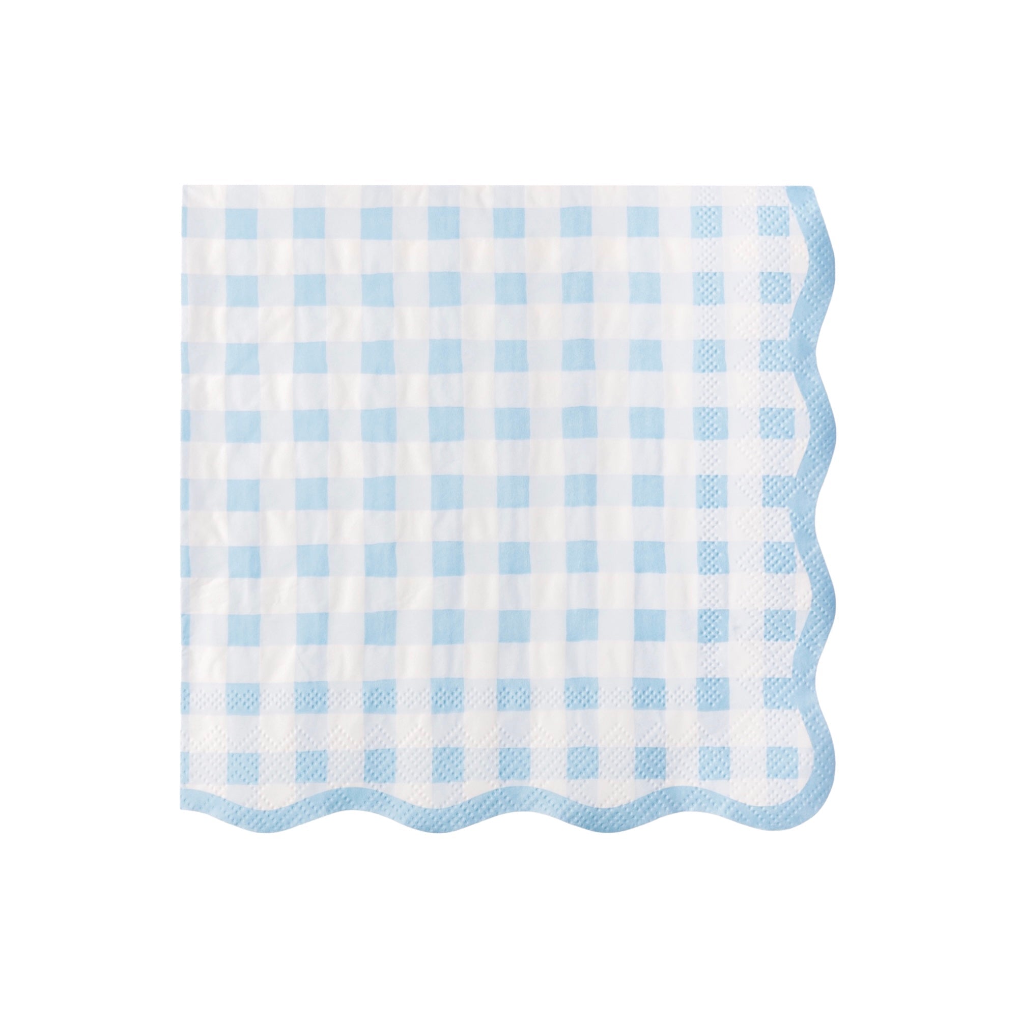 Elegant Sky Blue Gingham Dinner Napkins - bubblegum market