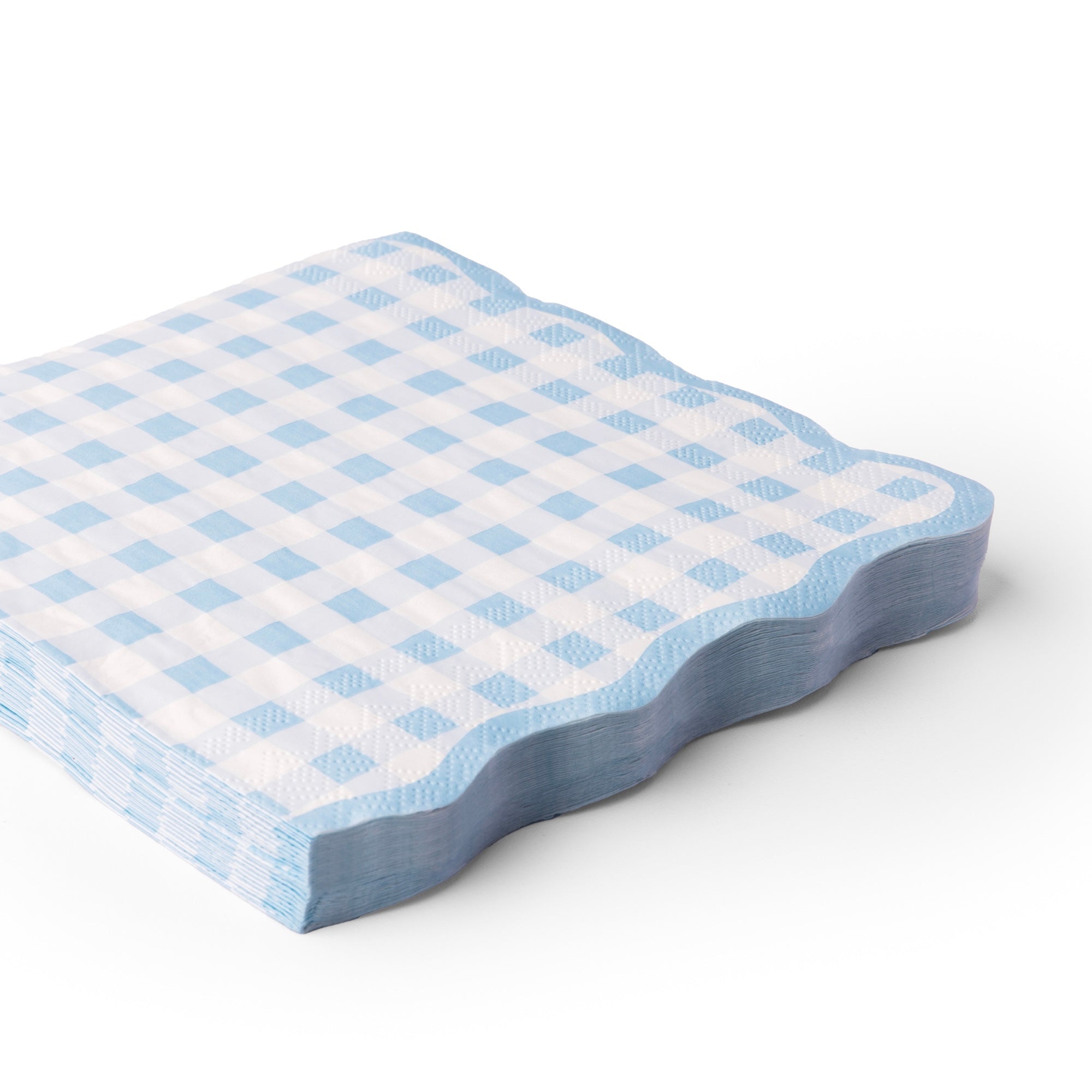 Elegant Sky Blue Gingham Dinner Napkins - bubblegum market