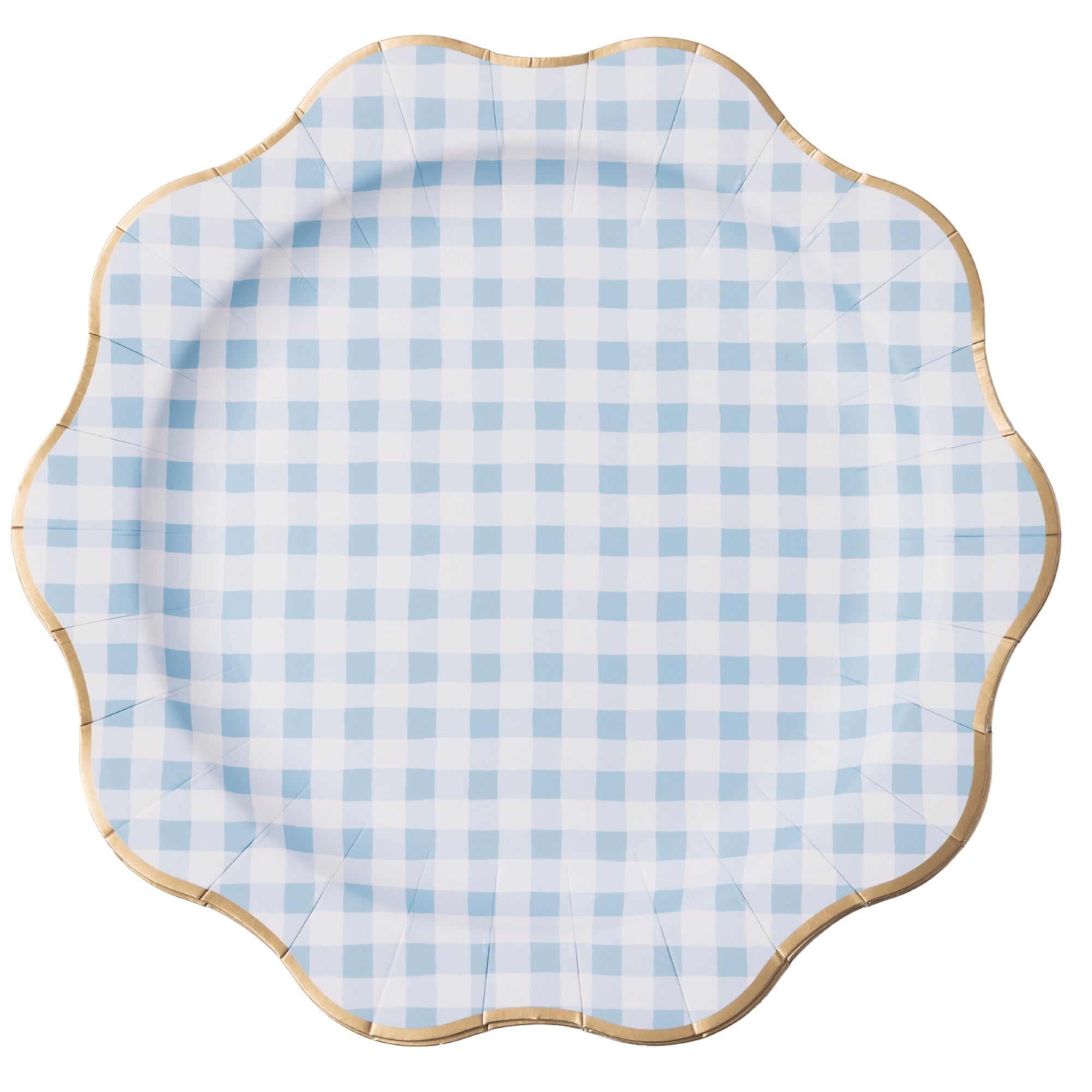 Elegant Sky Blue Gingham Dinner Plates 11" - bubblegum market