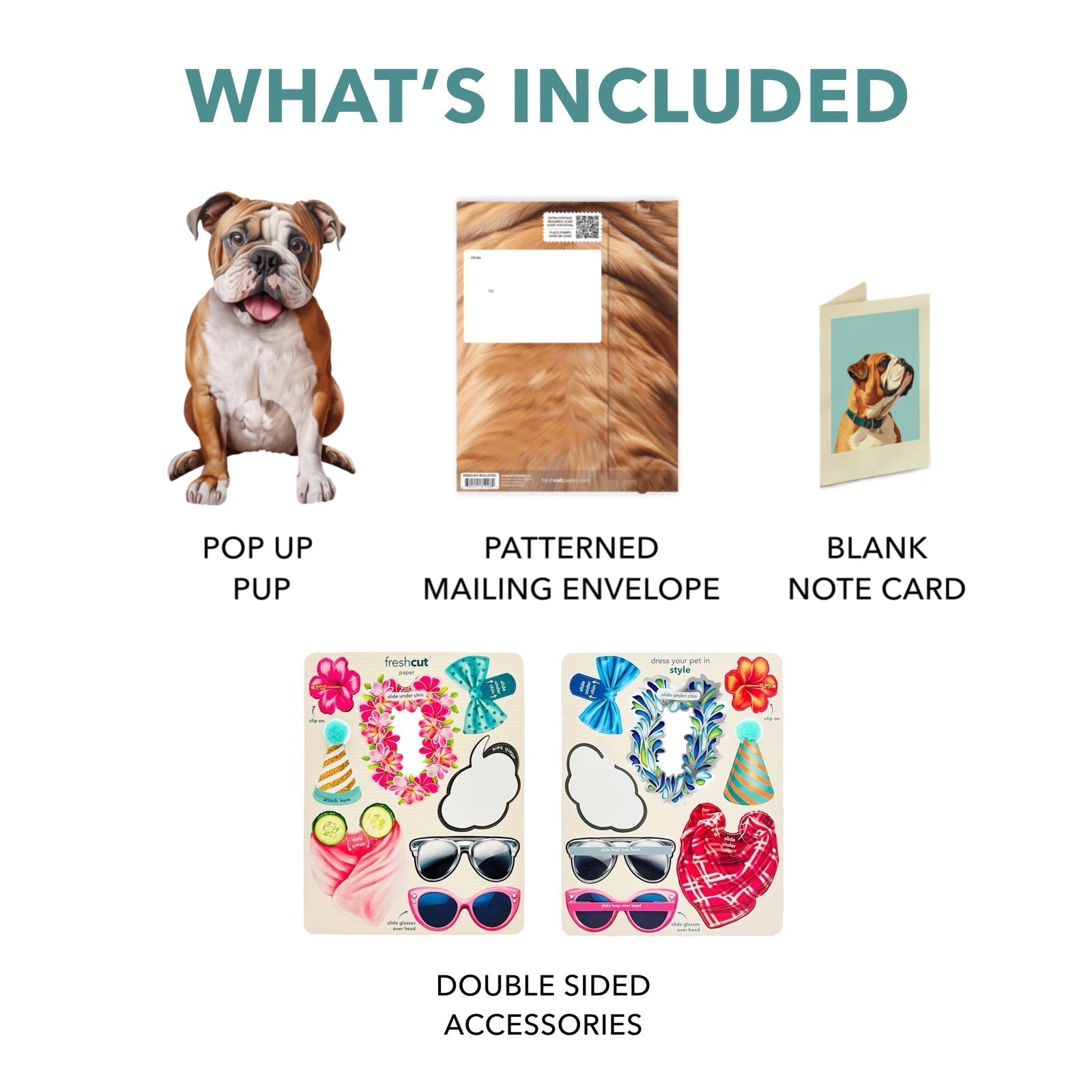 English Bulldog Pop - Up Pet Card - bubblegum market