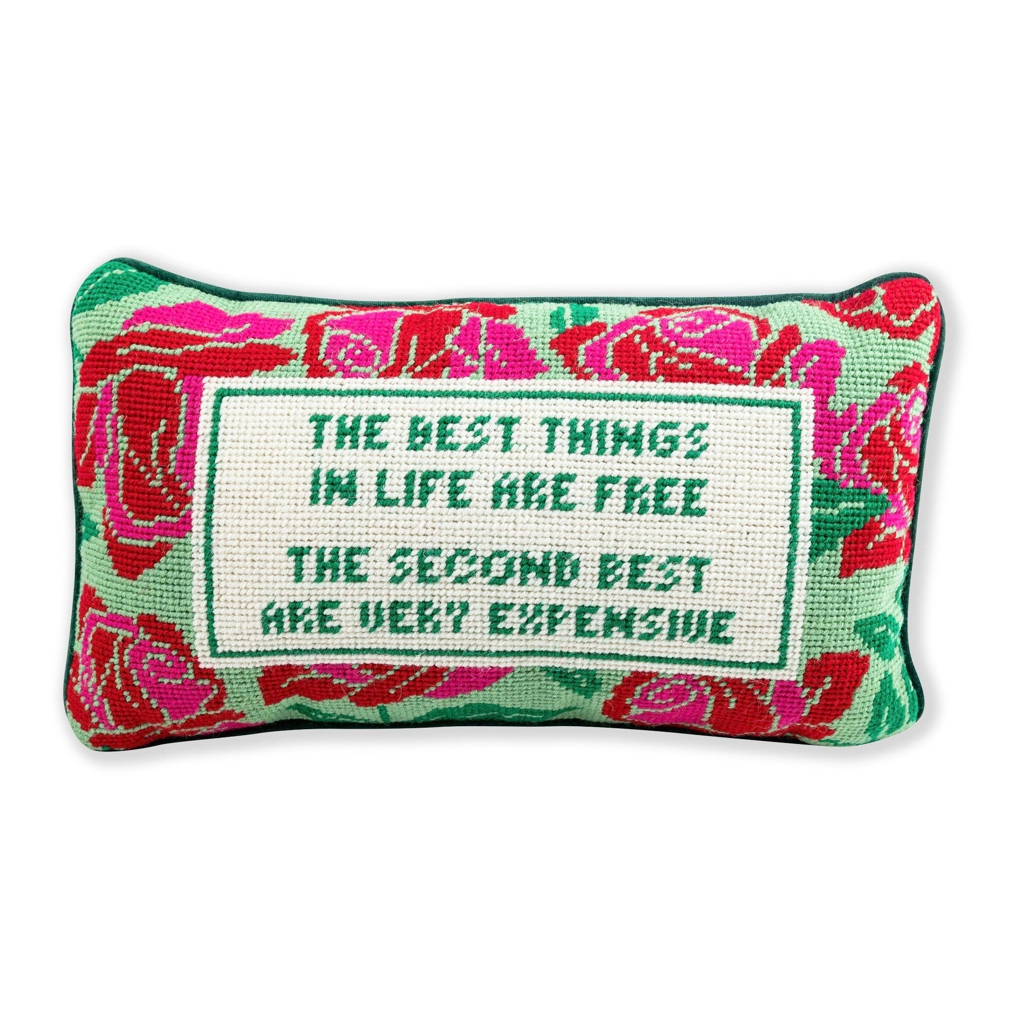 EXPENSIVE Needlepoint Pillow - bubblegum market