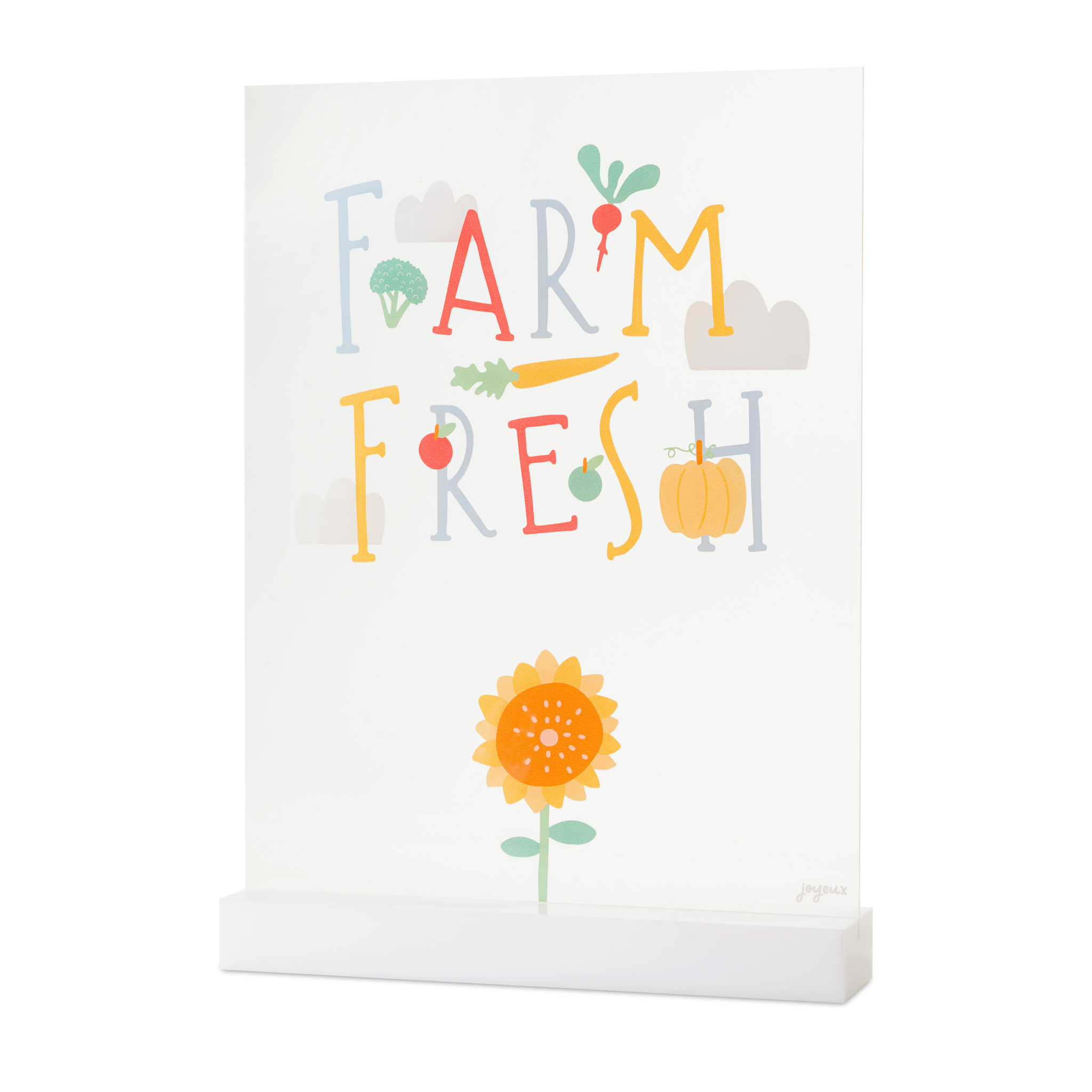 FARM FRESH Acrylic Party Table Sign - bubblegum market