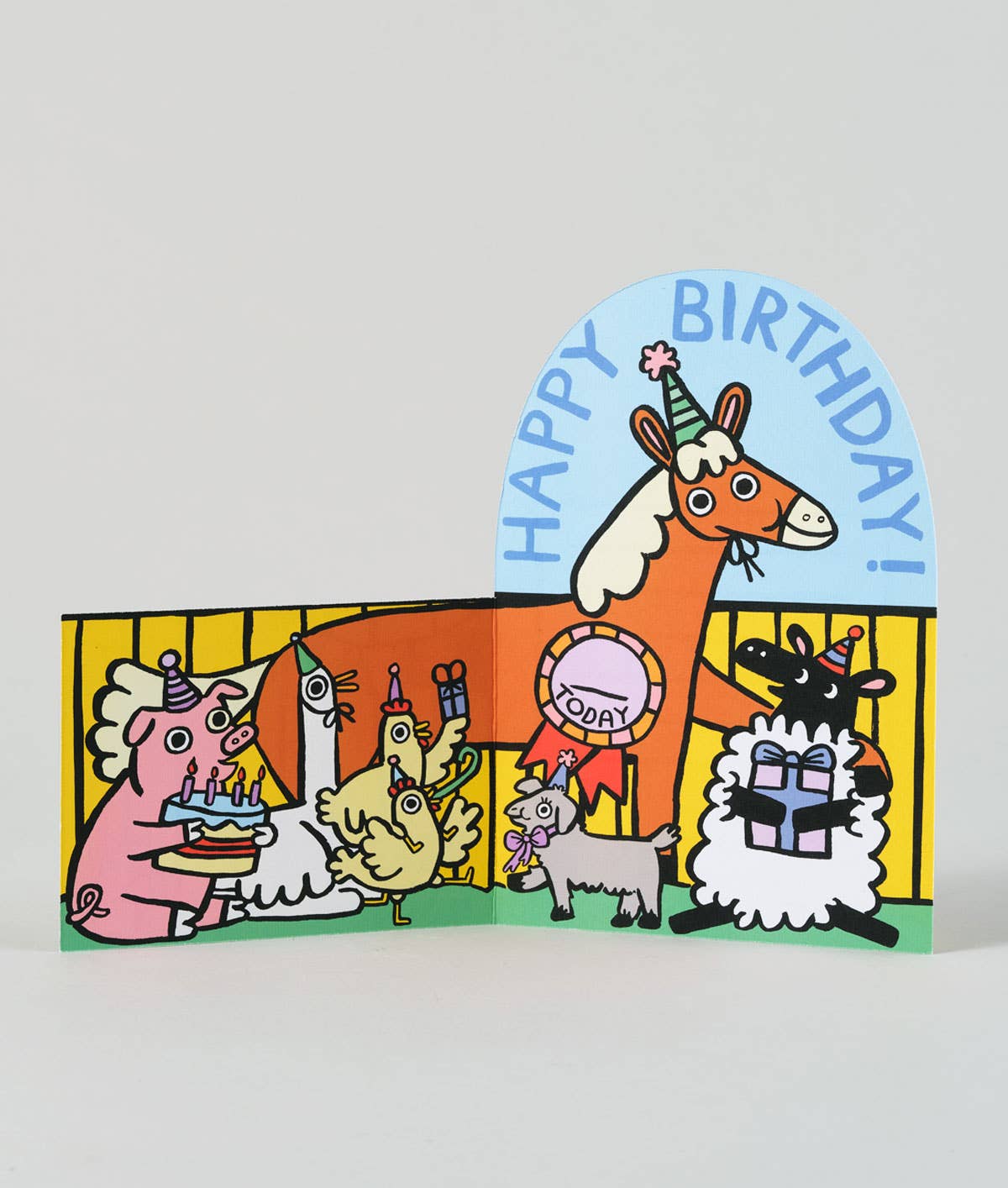 Farmyard Fold Out Birthday Card - bubblegum market