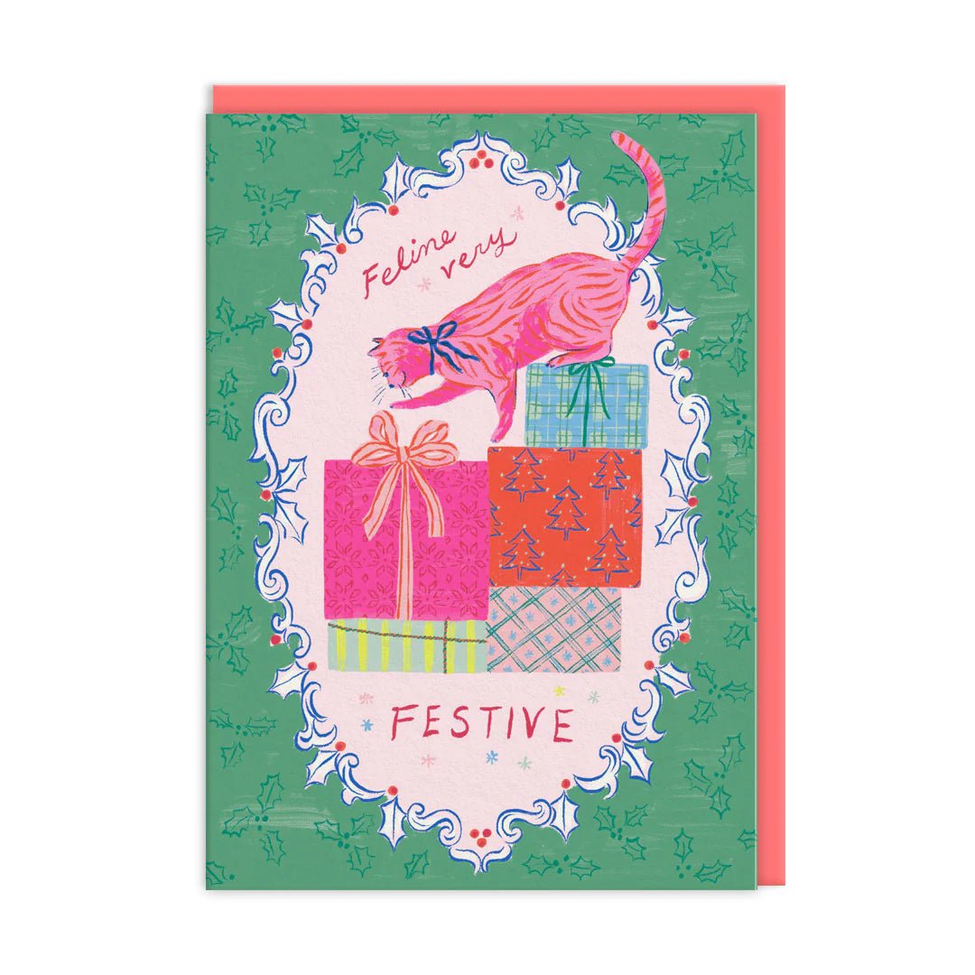 Feline Very Festive Holiday Greeting Card - bubblegum market