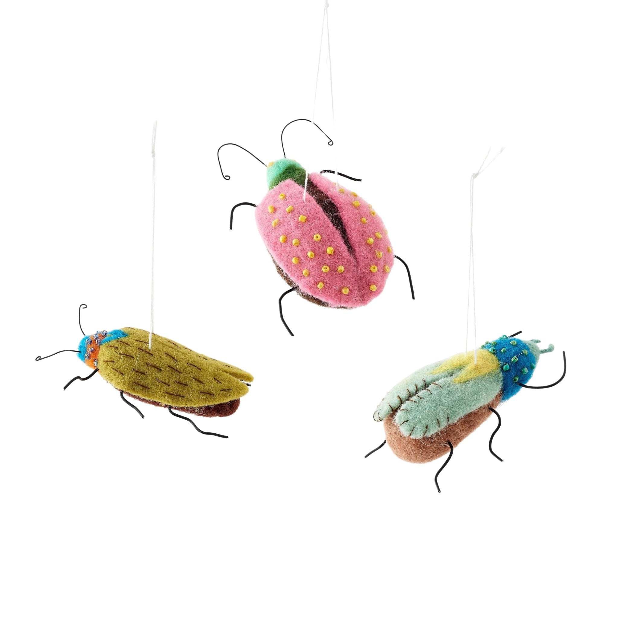Felt Bug Ornament 4" - bubblegum market