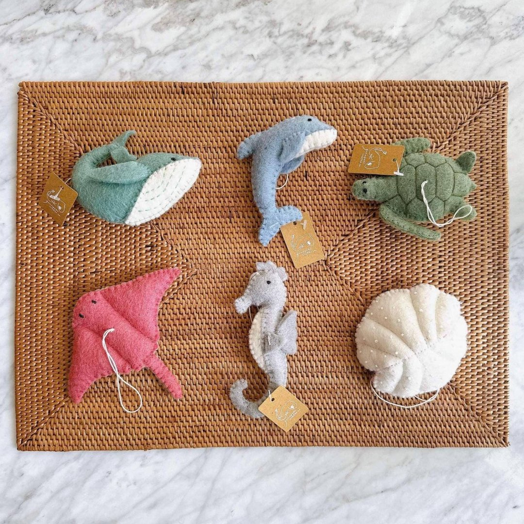 Felt Sea Turtle Ornament 4" - bubblegum market