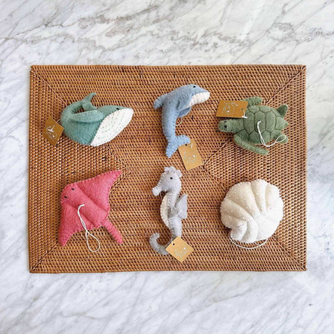 Felt Stingray Sea Ornament 5.5" - bubblegum market