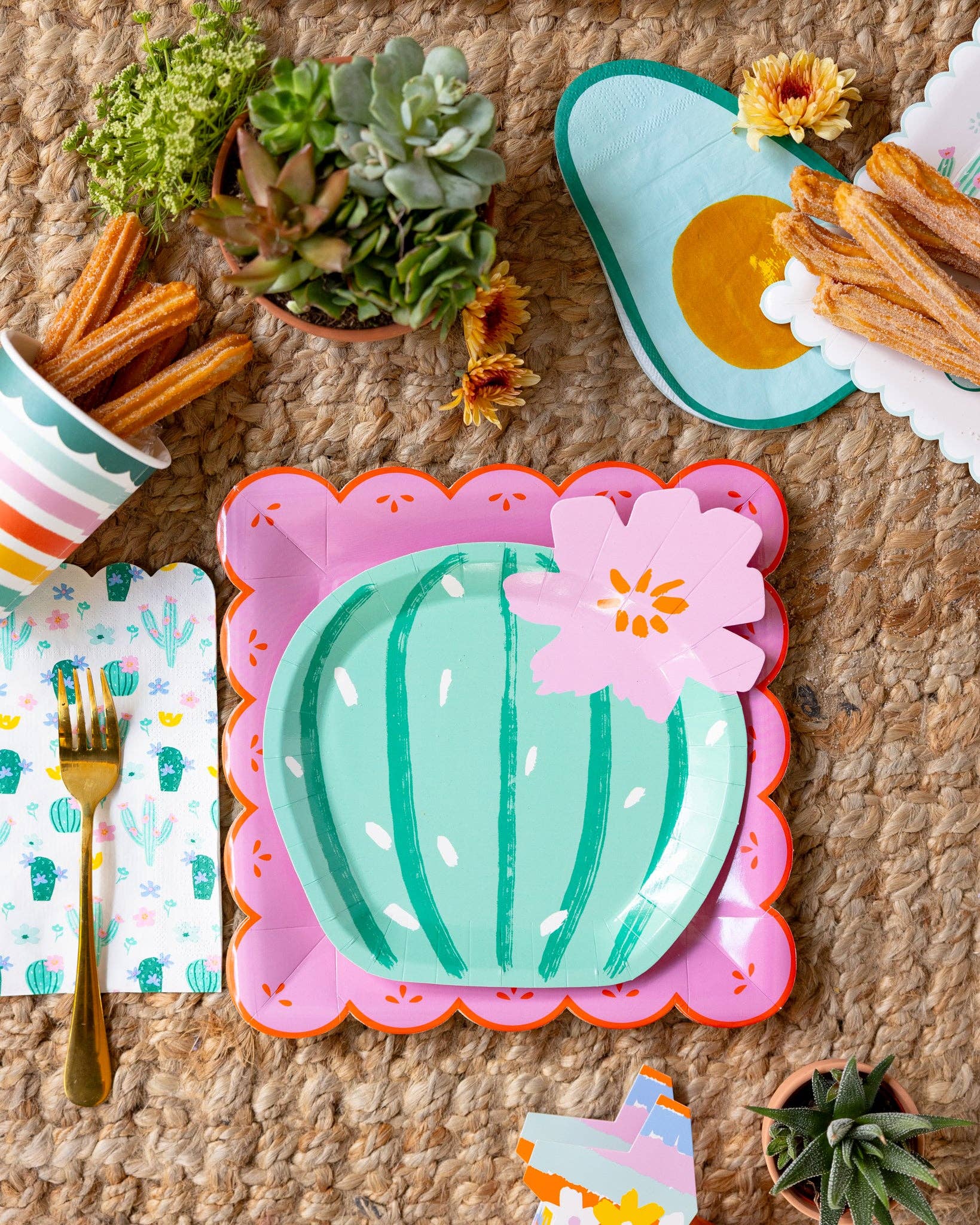 Fiesta Cacti Pattern Paper Napkins - bubblegum market