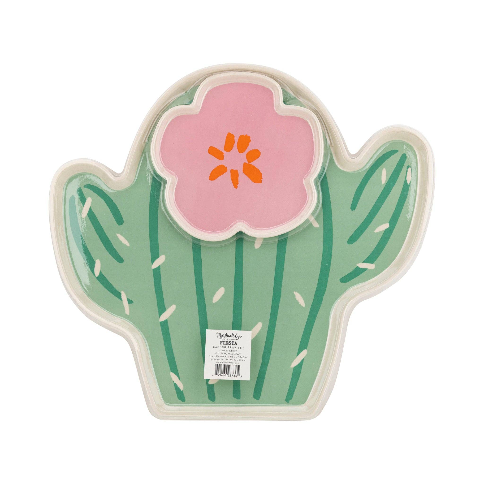 Fiesta Cactus Bamboo Tray Set - bubblegum market