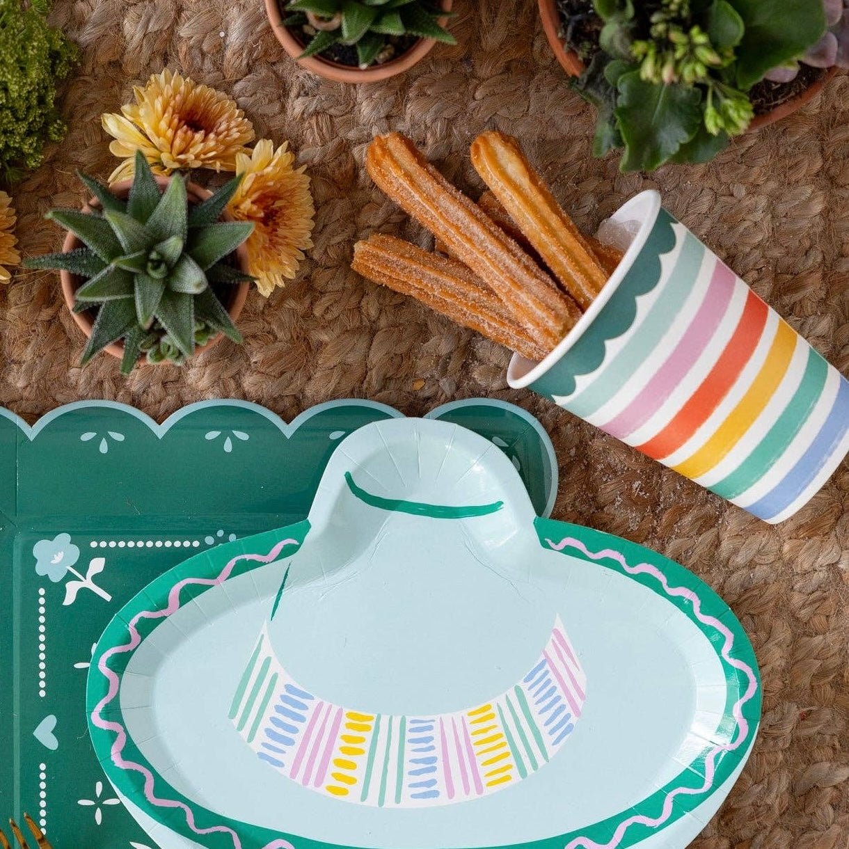 Fiesta Striped Paper Cups - bubblegum market