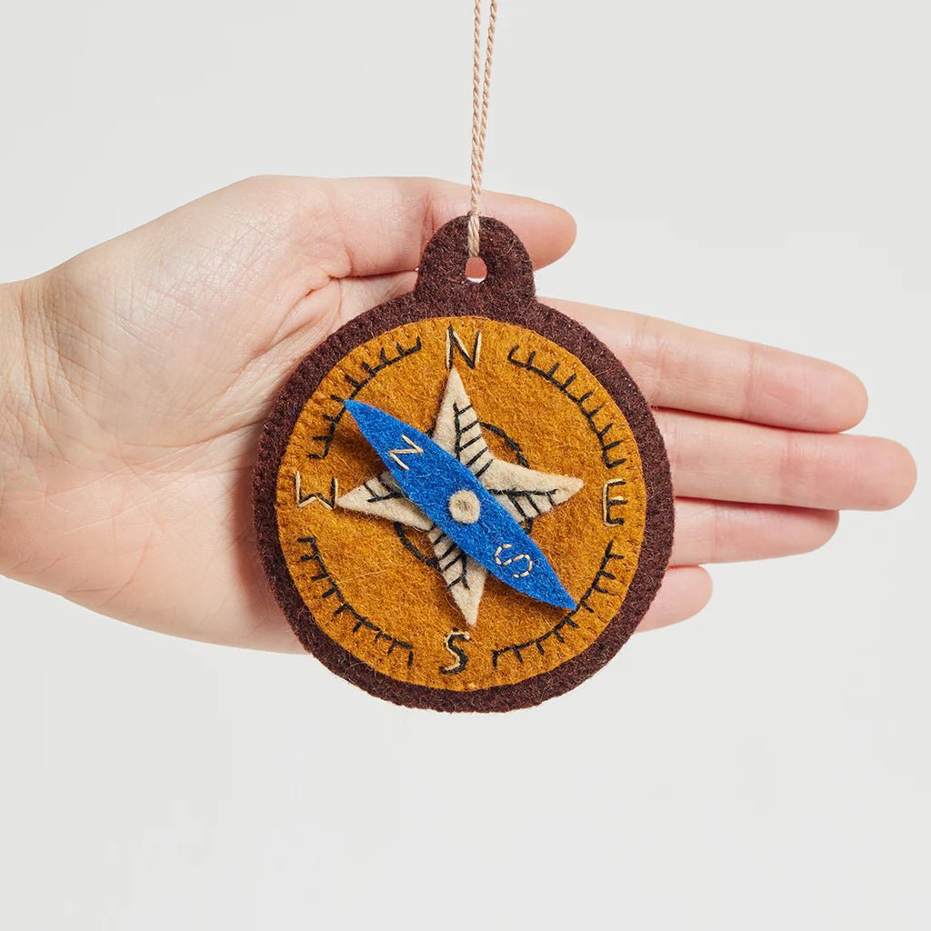 Find Your Way Compass Felt Ornament 3.5" - bubblegum market