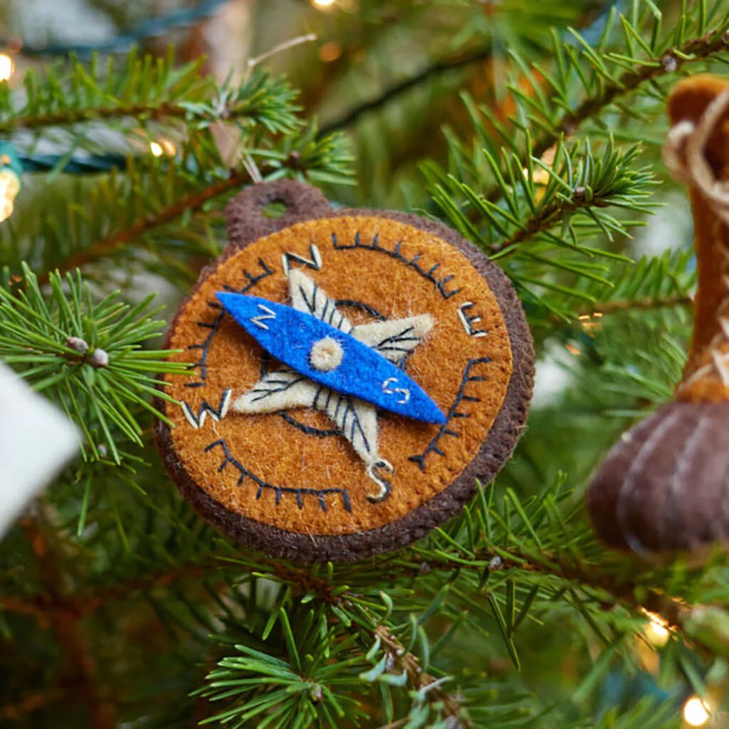 Find Your Way Compass Felt Ornament 3.5" - bubblegum market