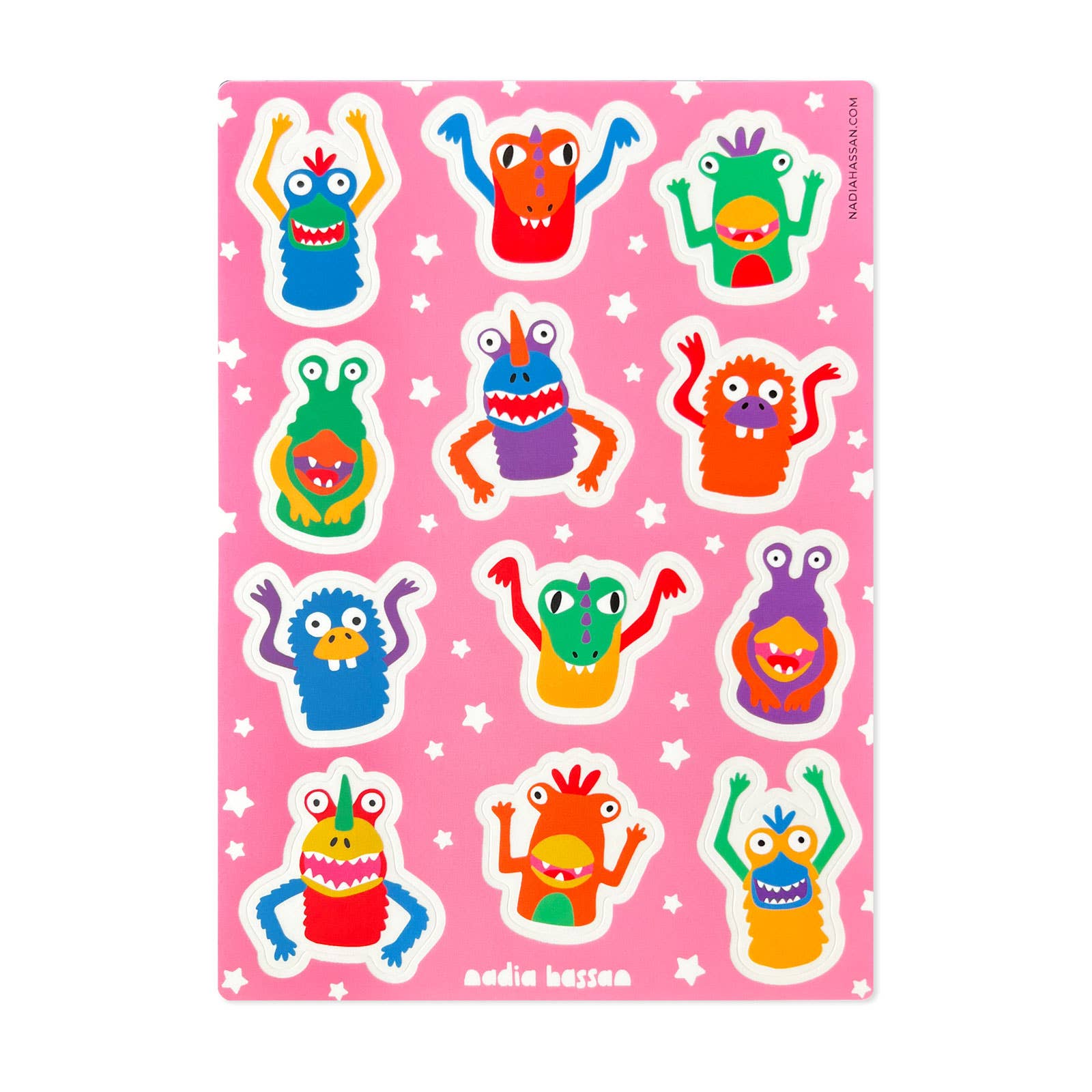 Finger Puppet Monsters Vinyl Sticker Sheet - bubblegum market