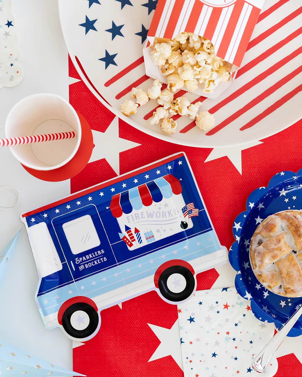 Firework Truck Shaped Paper Plates 10" - bubblegum market