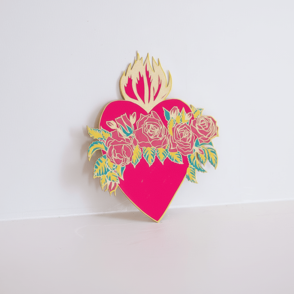 Flaming Heart Greeting Card - bubblegum market