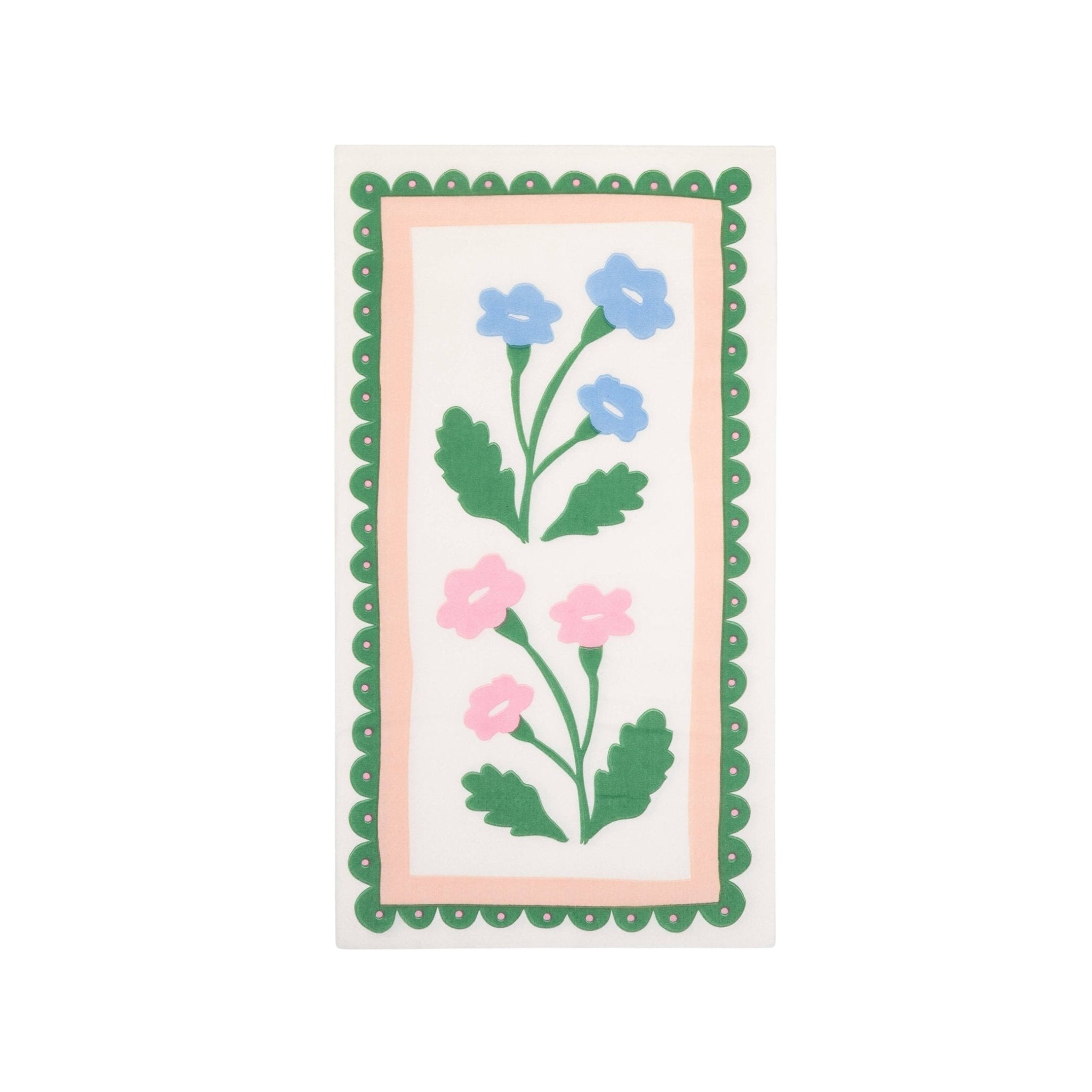 Floral Border Dinner Napkins - bubblegum market