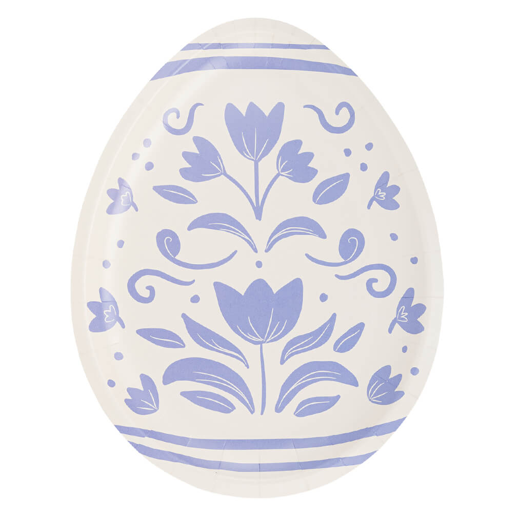 Floral Egg - Shaped Paper Plates 9" - bubblegum market