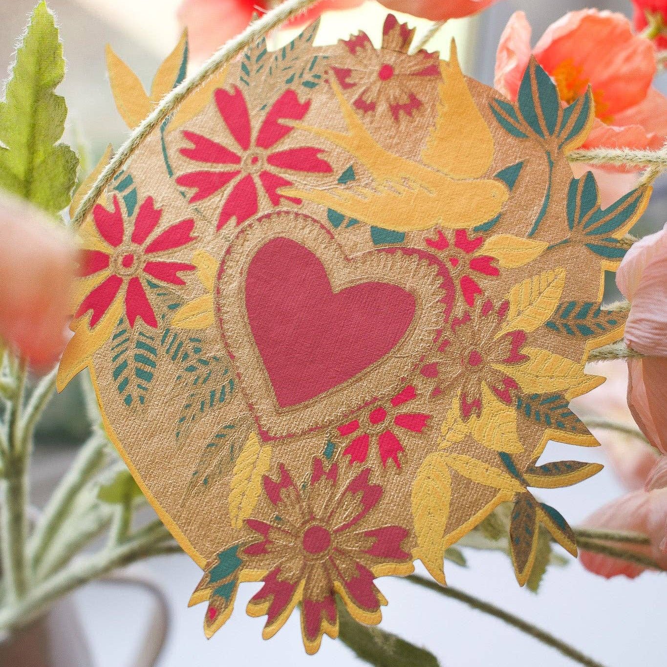 Floral Heart Greeting Card - bubblegum market