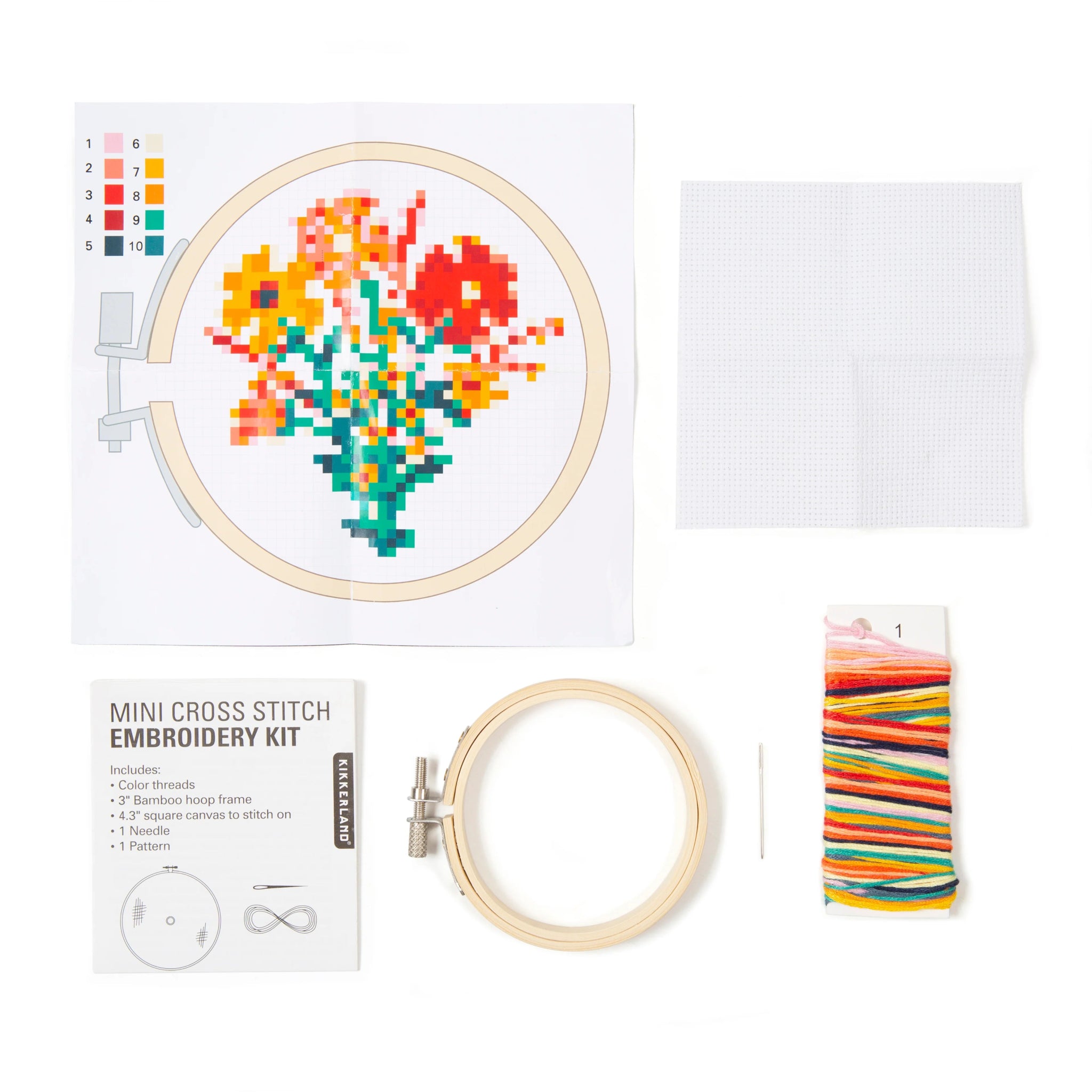 Flowers Mini Cross Stitch Kit - bubblegum market
