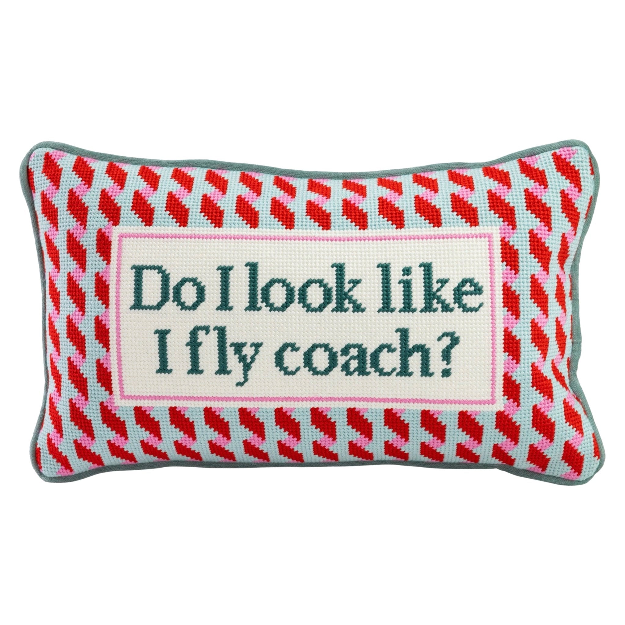 FLY COACH Needlepoint Pillow - bubblegum market