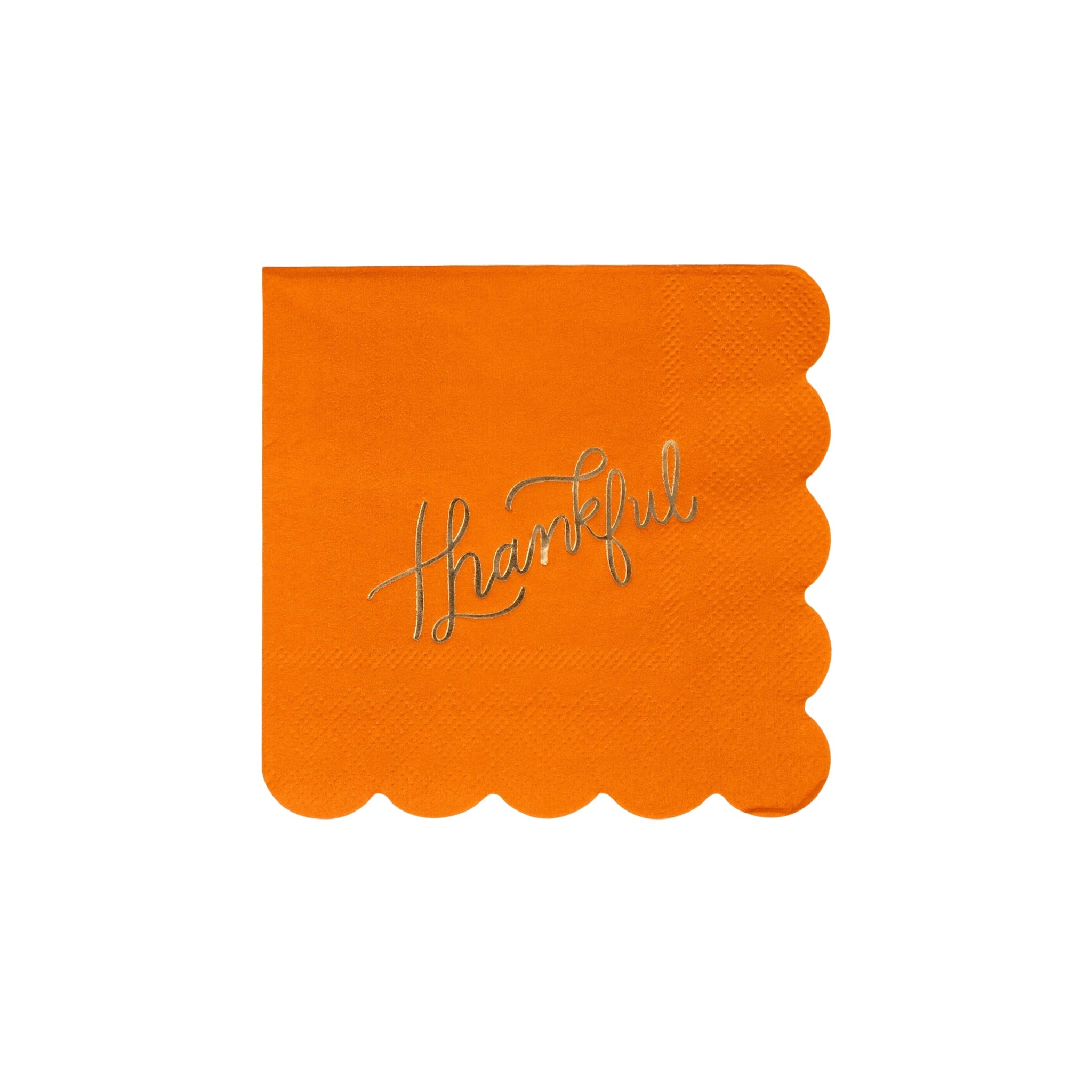 Foil Thankful Orange Cocktail Napkins - bubblegum market